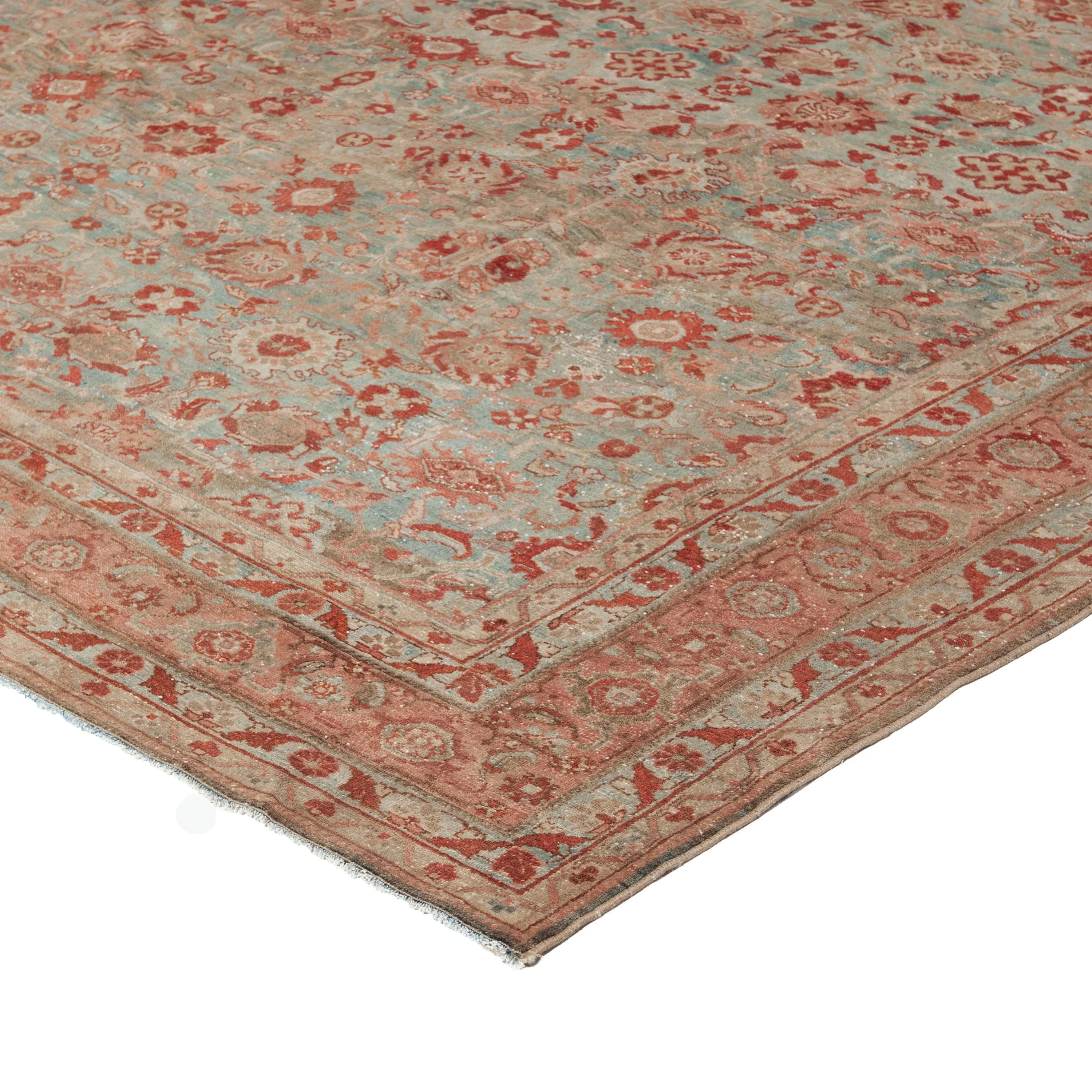 Brown Antique Persian Malayer Rug - 11'4" x 13'4"