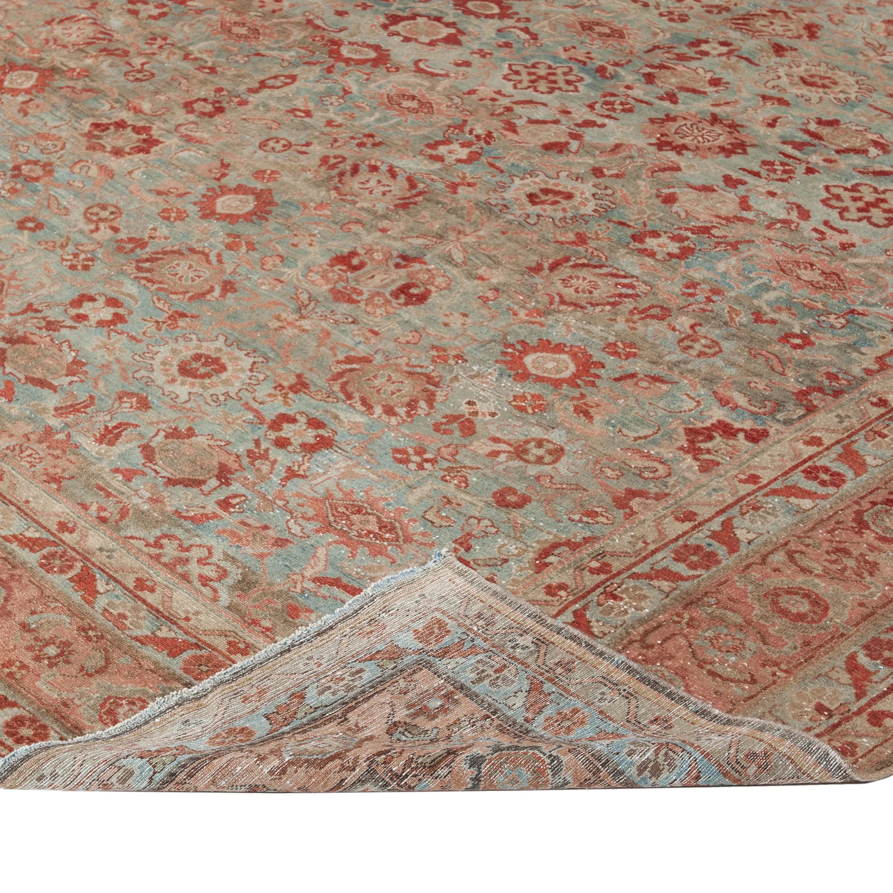 Brown Antique Persian Malayer Rug - 11'4" x 13'4"