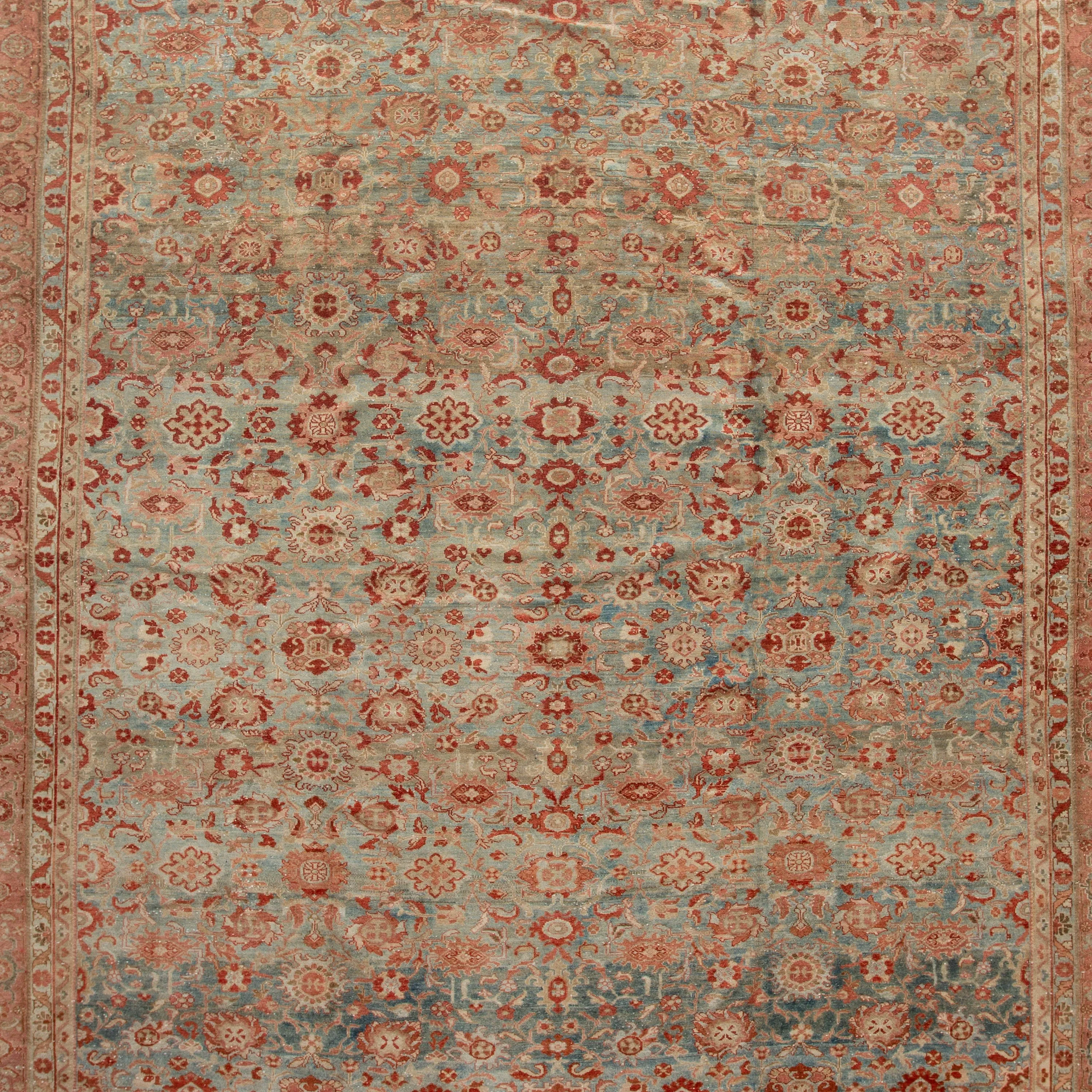 Brown Antique Persian Malayer Rug - 11'4" x 13'4"