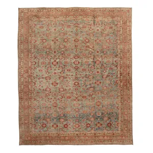 Brown Antique Persian Malayer Rug - 11'4" x 13'4"