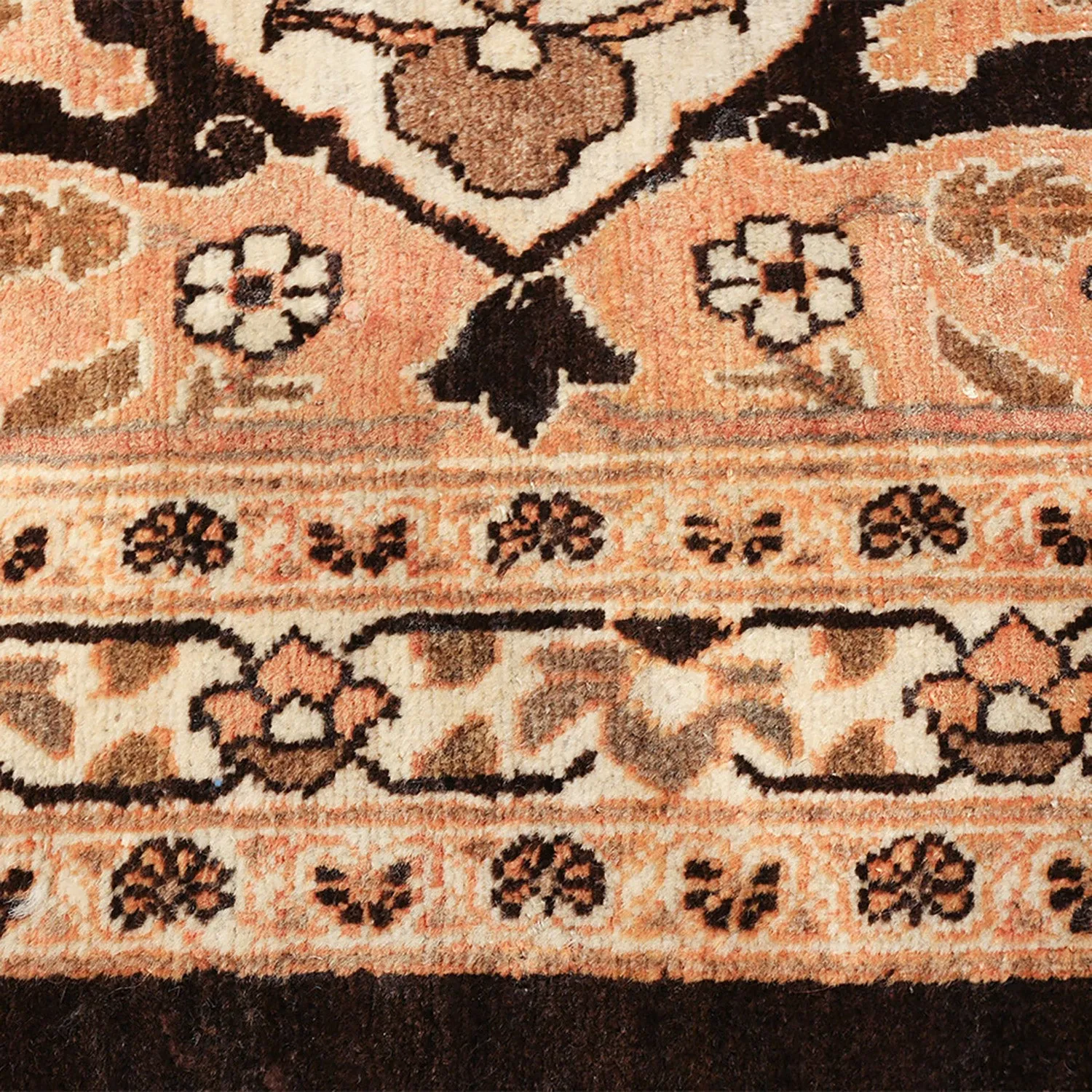 Brown Antique Persian Tabriz Rug - 13' x 17'4"