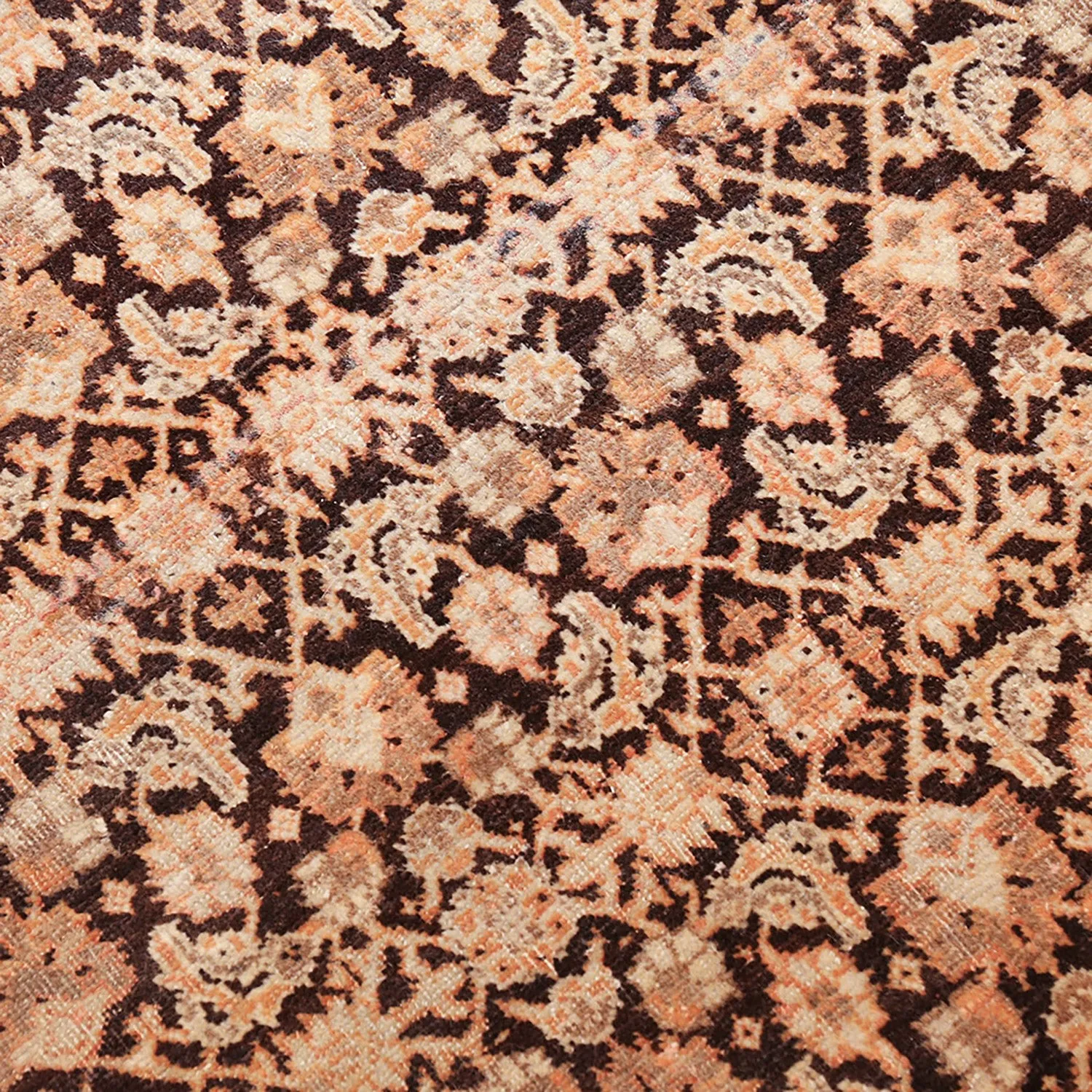 Brown Antique Persian Tabriz Rug - 13' x 17'4"