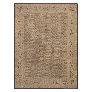 Brown Antique Persian Tabriz Rug - 13' x 17'4"