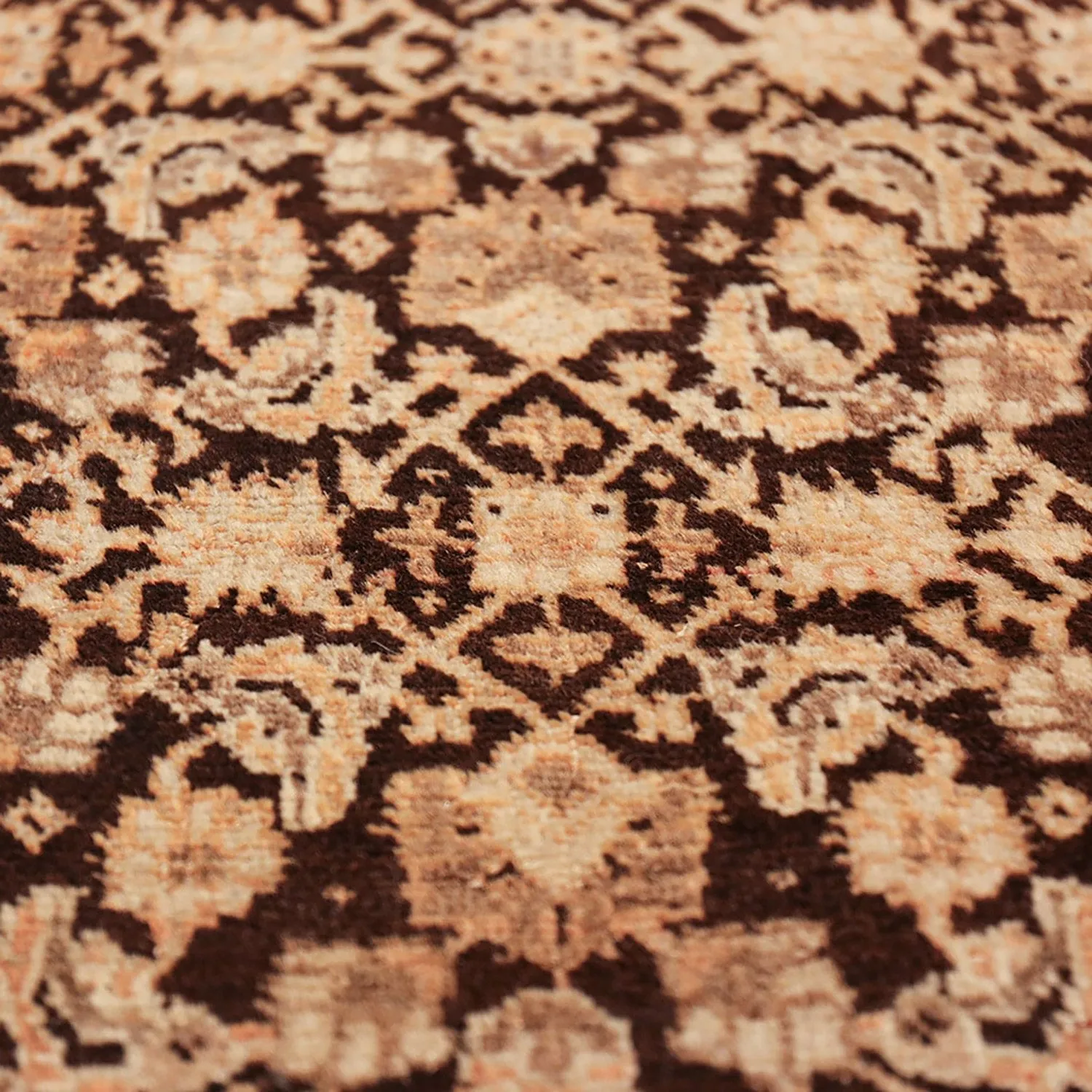 Brown Antique Persian Tabriz Rug - 13' x 17'4"
