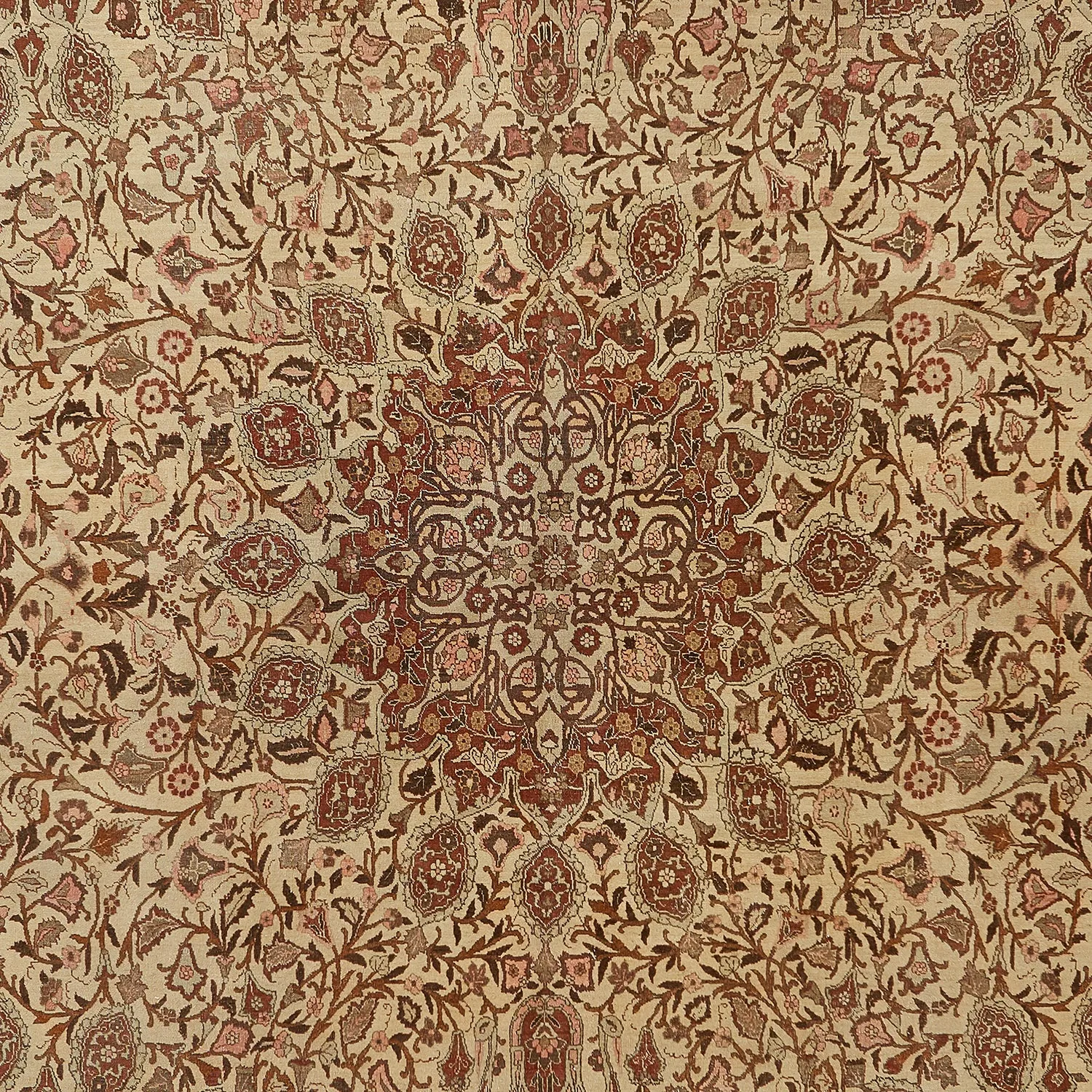 Brown Antique Persian Wool Rug - 9'2" x 12'8"