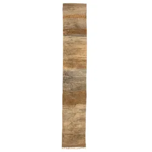 Brown Casablanca Moroccan Wool Runner - 4'7" x 28'