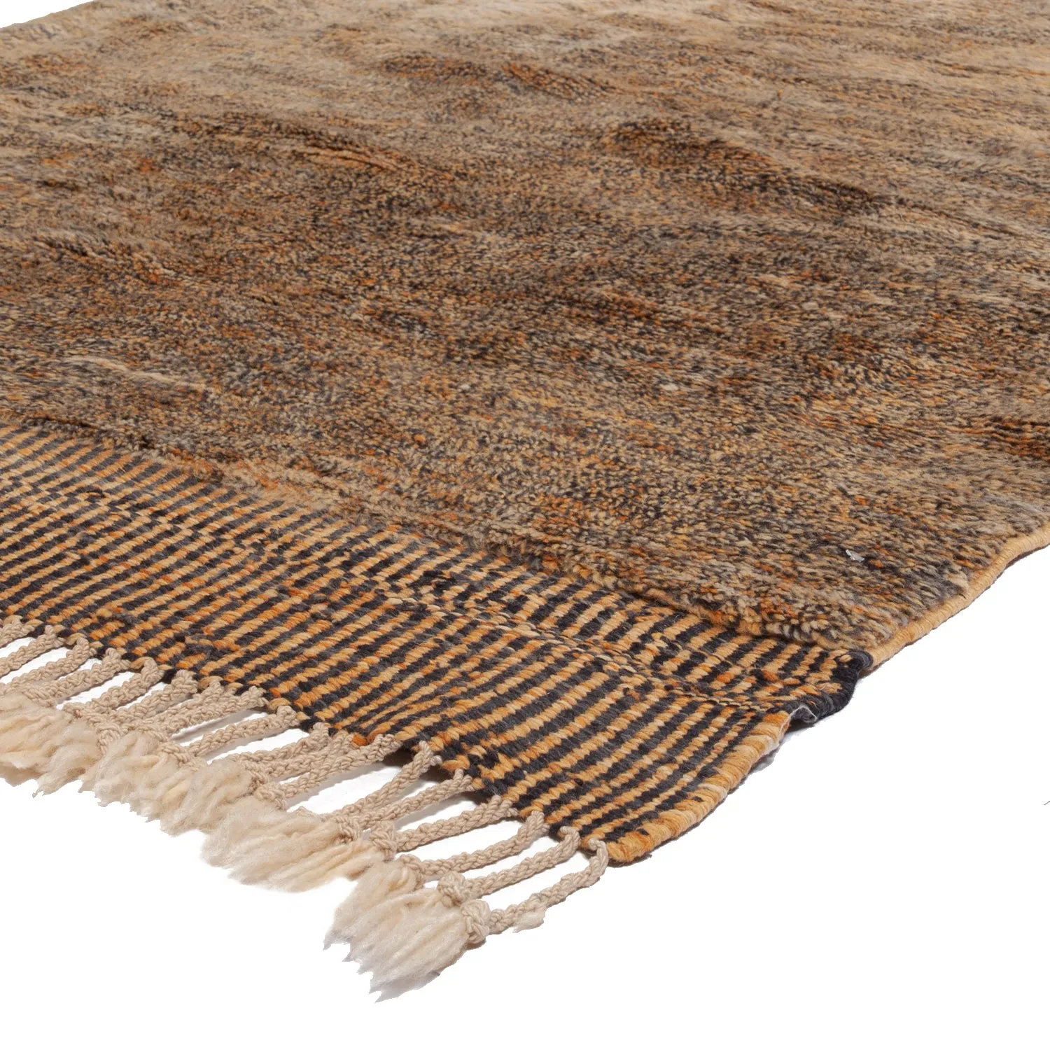 Brown Casablanca Moroccan Wool Runner - 4'7" x 28'