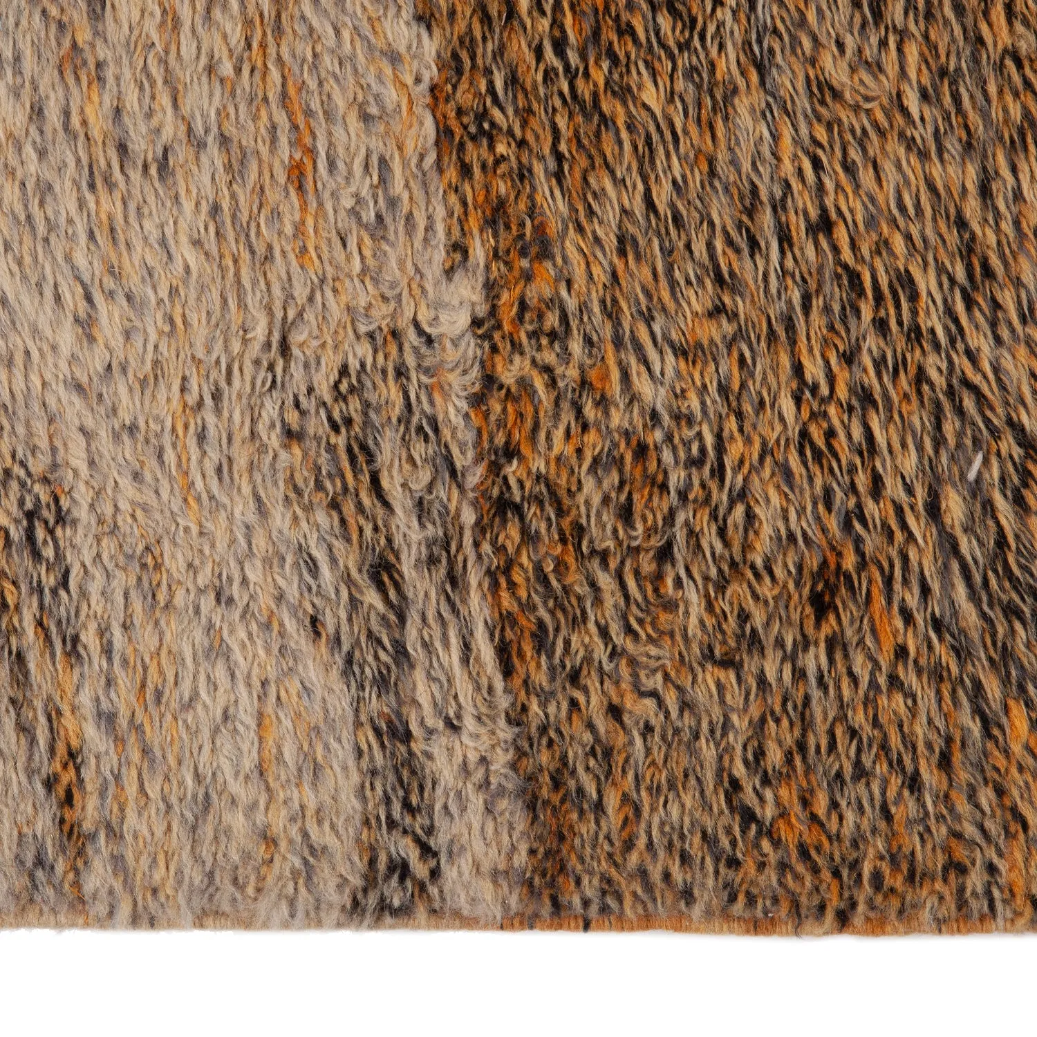 Brown Casablanca Moroccan Wool Runner - 4'7" x 28'