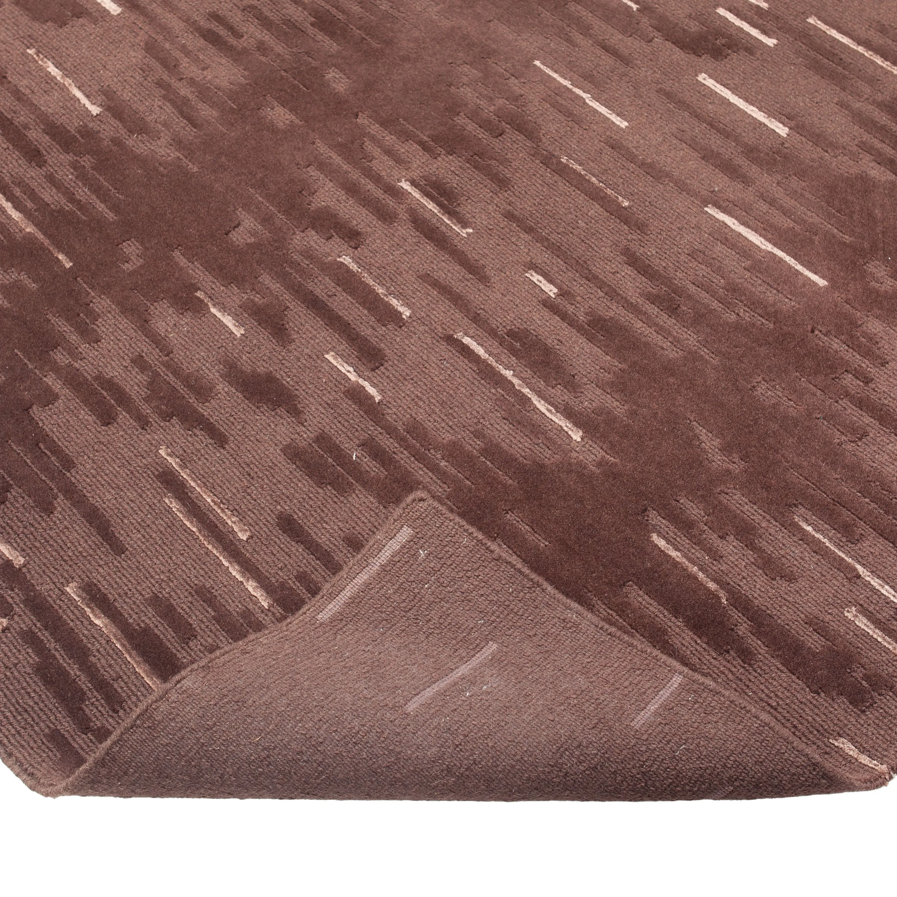 Brown Contemporary Wool Art Silk Blend Rug - 10'1" x 13'10"