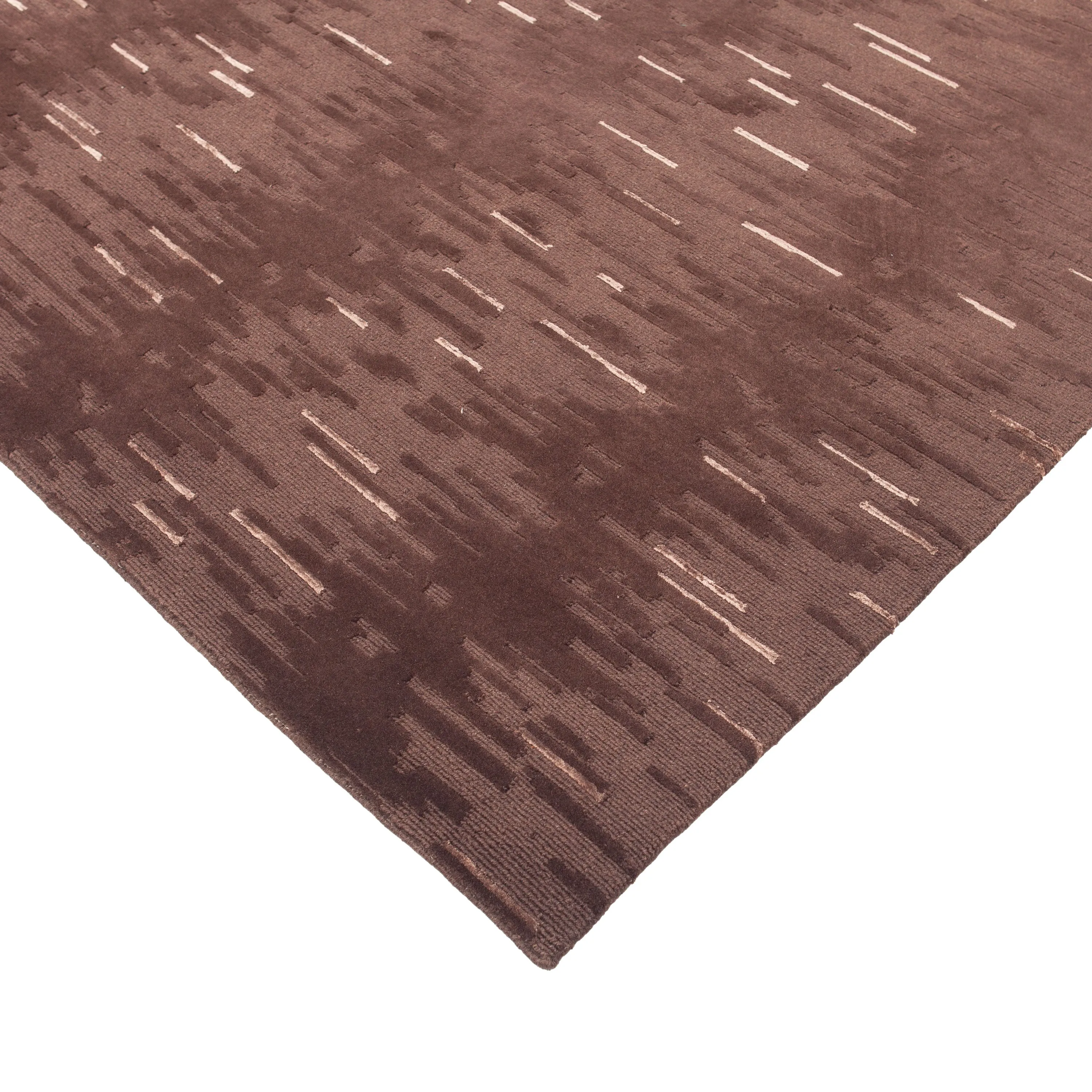 Brown Contemporary Wool Art Silk Blend Rug - 10'1" x 13'10"