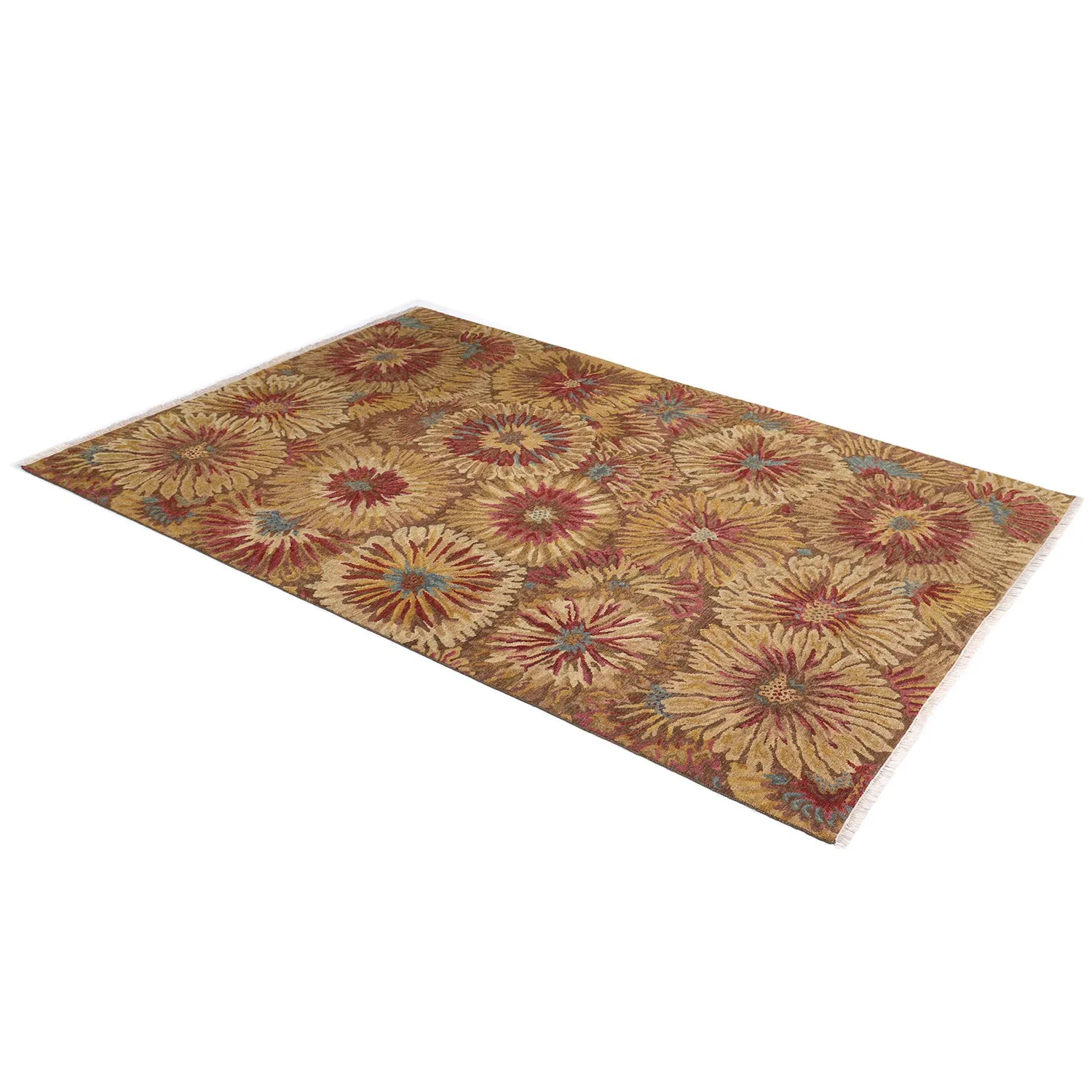 Brown Contemporary Wool Rug - 6'1" x 8'10"