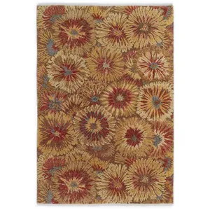 Brown Contemporary Wool Rug - 6'1" x 8'10"
