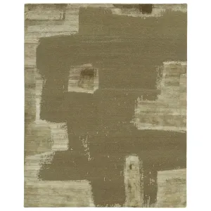 Brown Contemporary Wool Rug - 8' x 10'