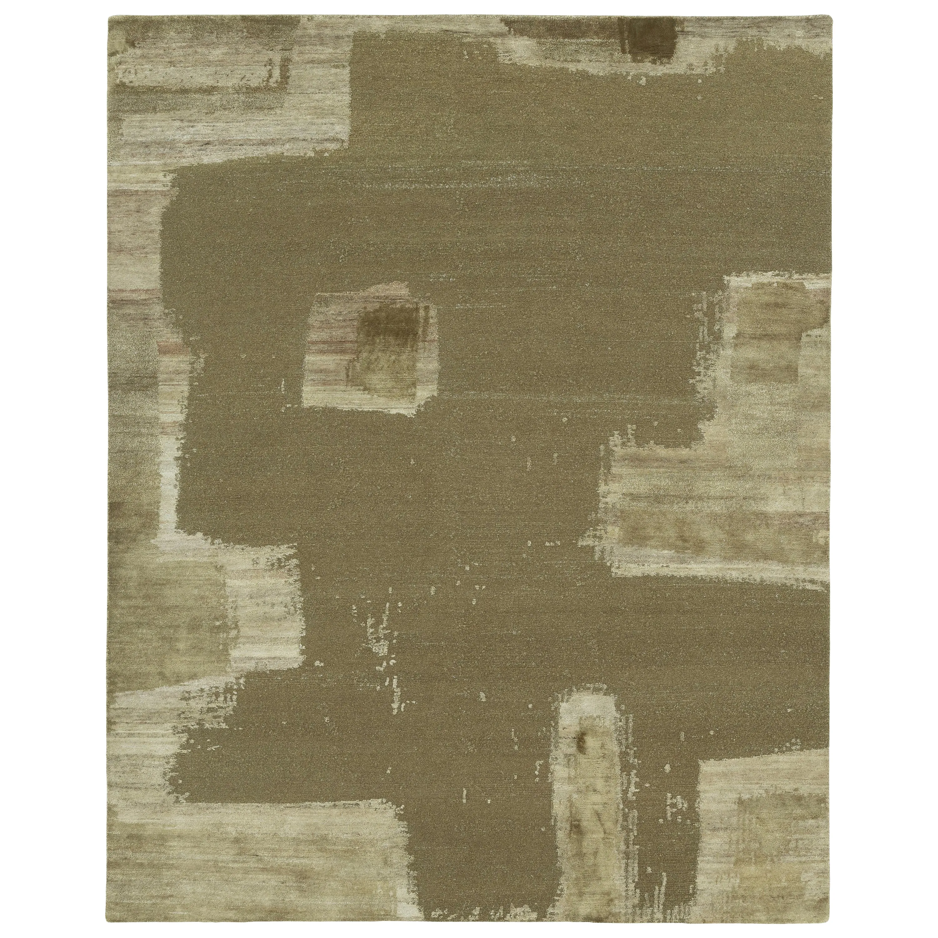 Brown Contemporary Wool Rug - 8' x 10'