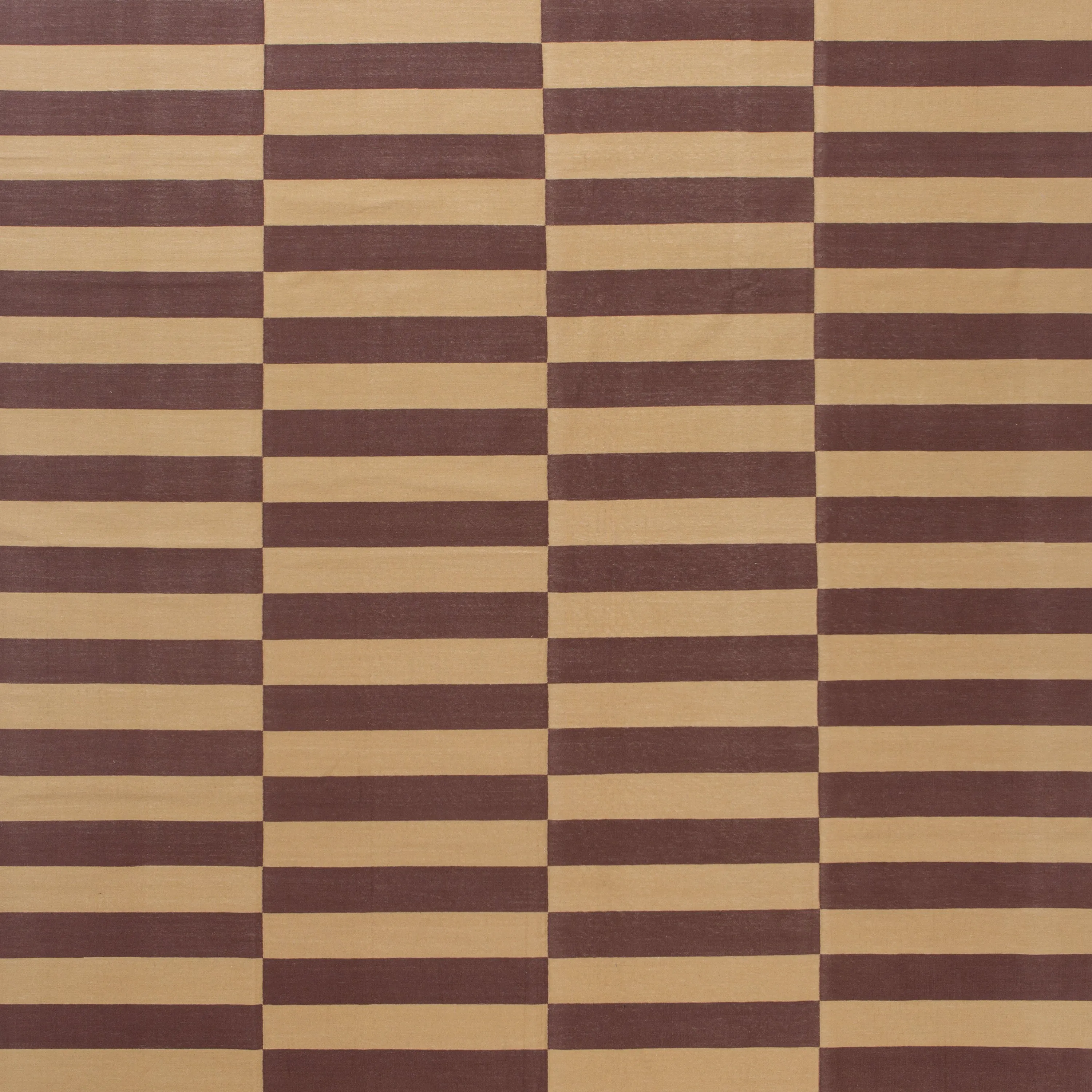 Brown Flatweave Cotton Rug - 8'10" x 11'10"