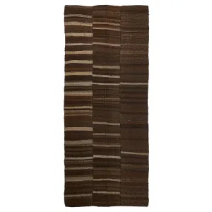 Brown Flatweave Wool Persian Runner - 6'5" x 15'7"