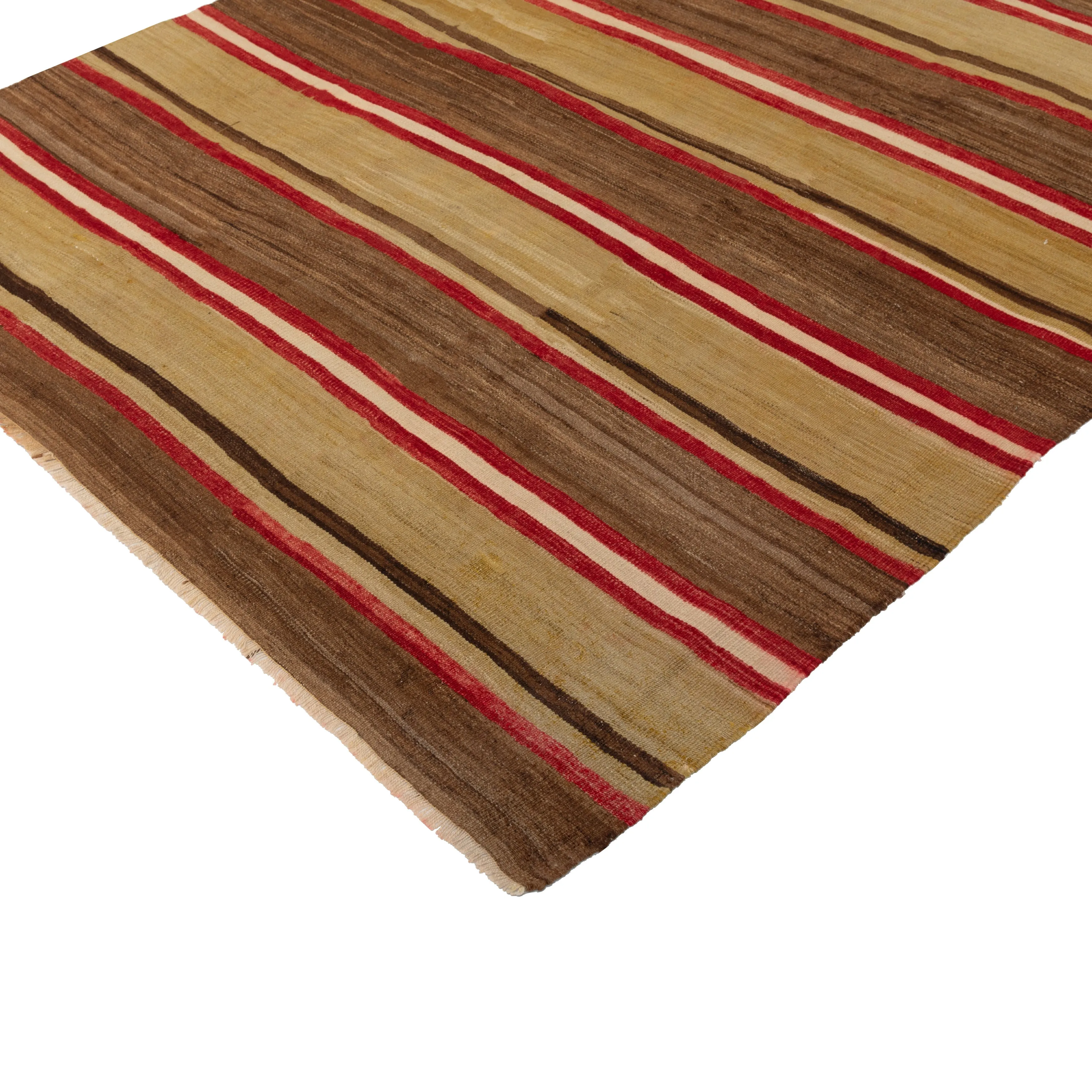 Brown Flatweave Wool Rug - 6' x 12'