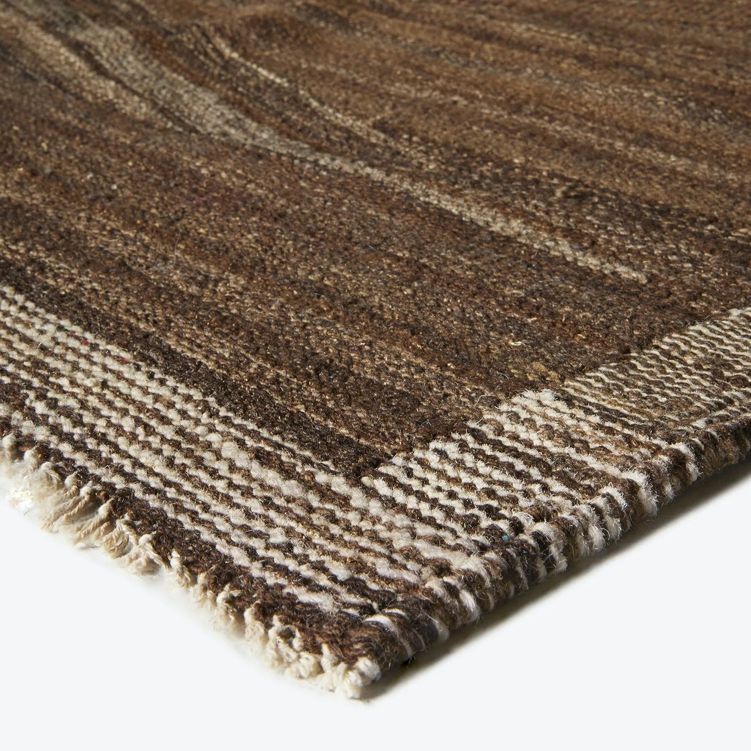Brown Flatweave Wool Rug - 9'1" x 11'8"