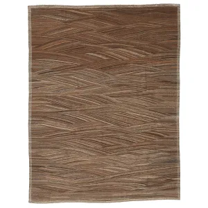 Brown Flatweave Wool Rug - 9'1" x 11'8"