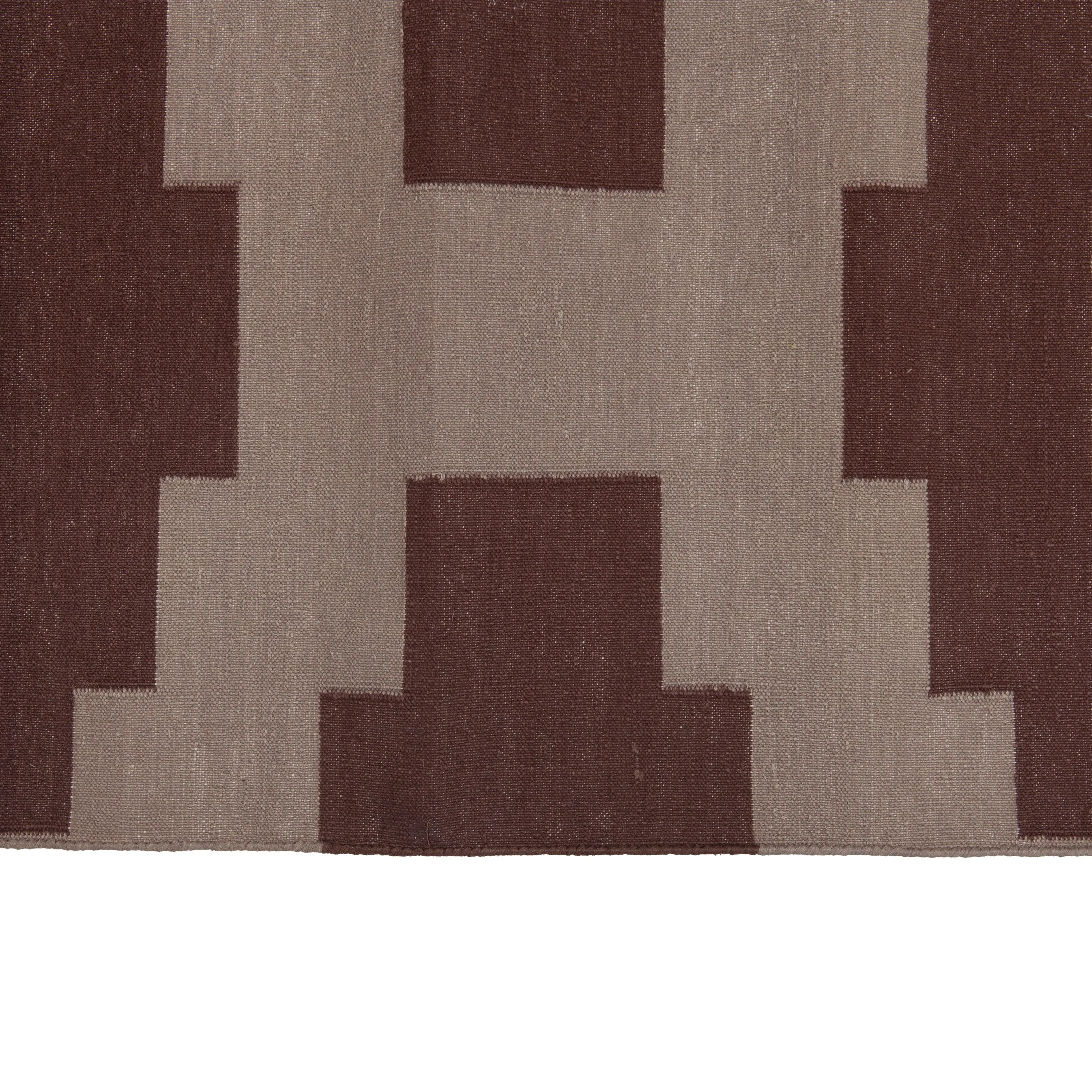 Brown Geometric Cotton Rug - 10' x 14'4"