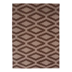 Brown Geometric Cotton Rug - 10' x 14'4"