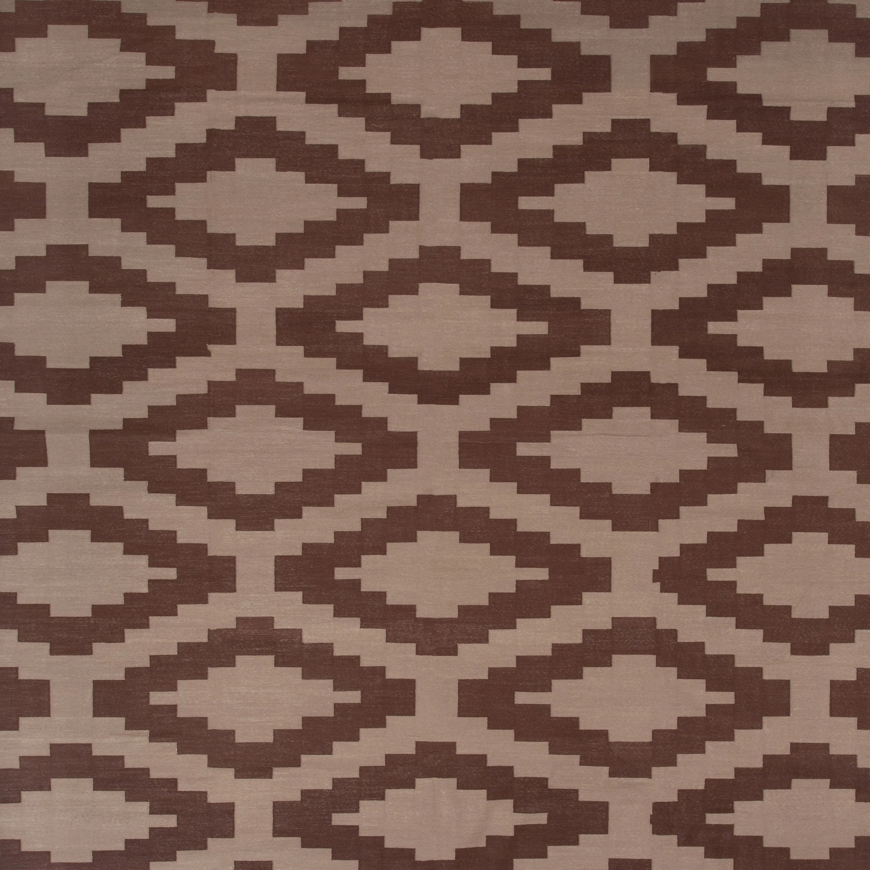 Brown Geometric Cotton Rug - 10' x 14'4"