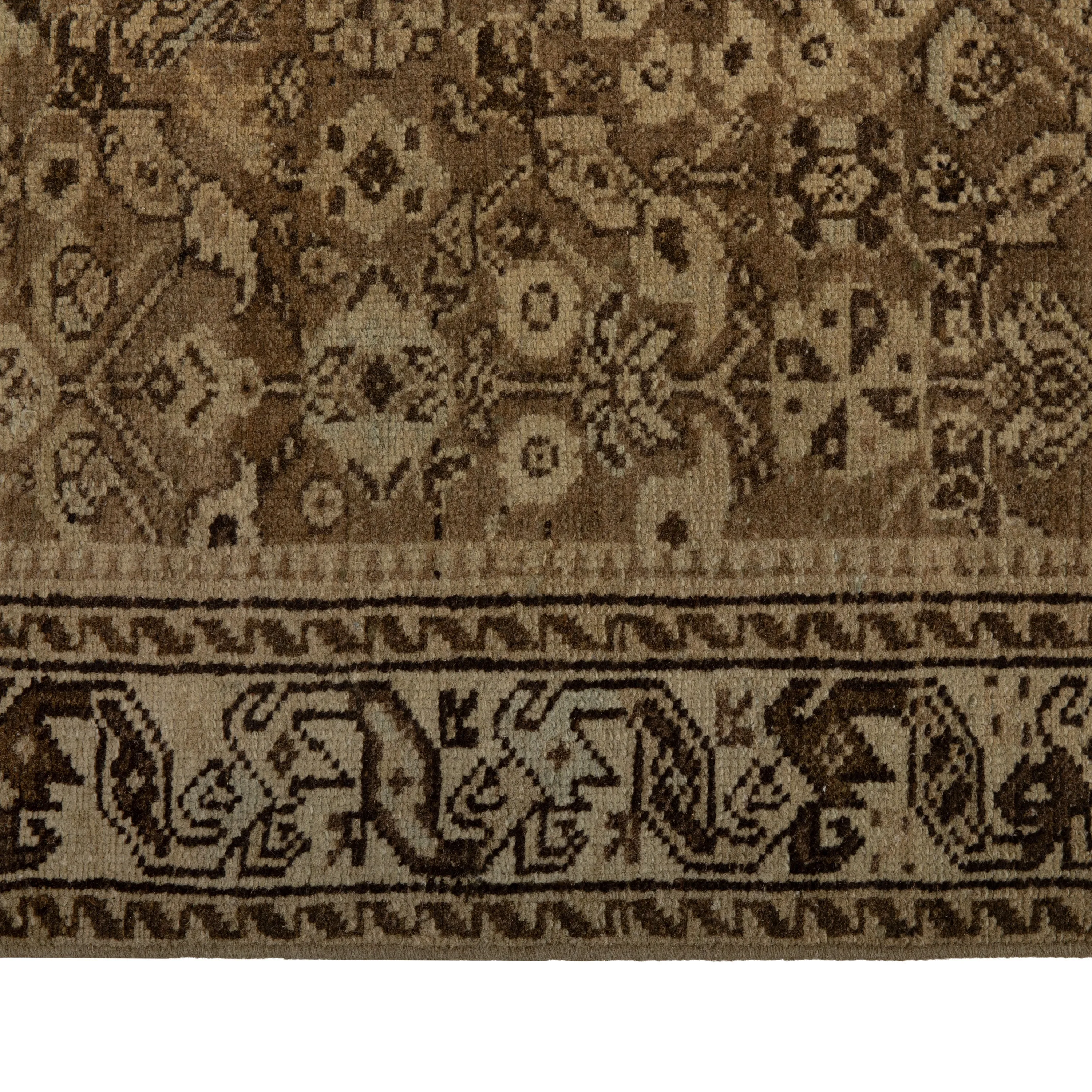 Brown Malayer Vintage Rug - 3'3" x 10'2"