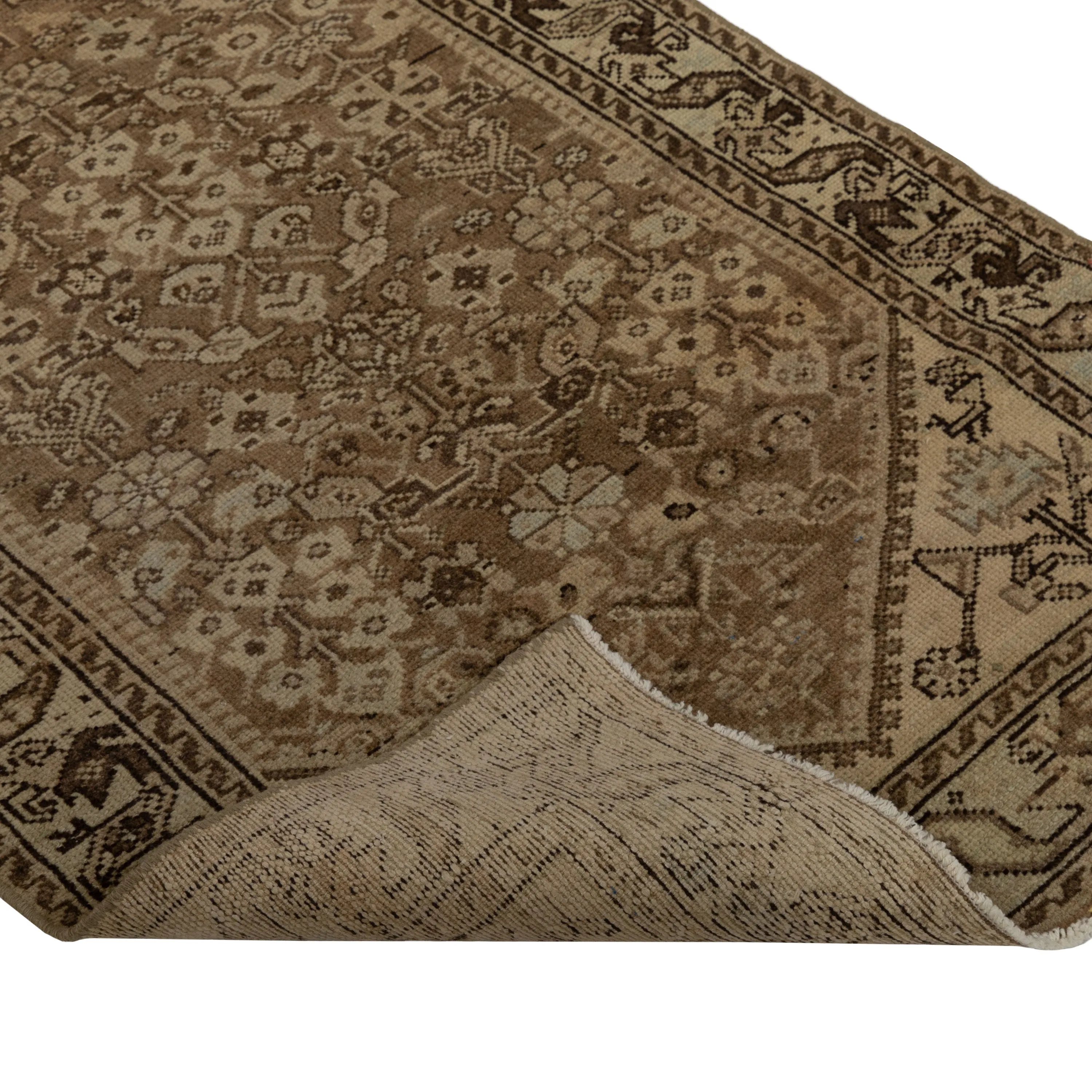 Brown Malayer Vintage Rug - 3'3" x 10'2"