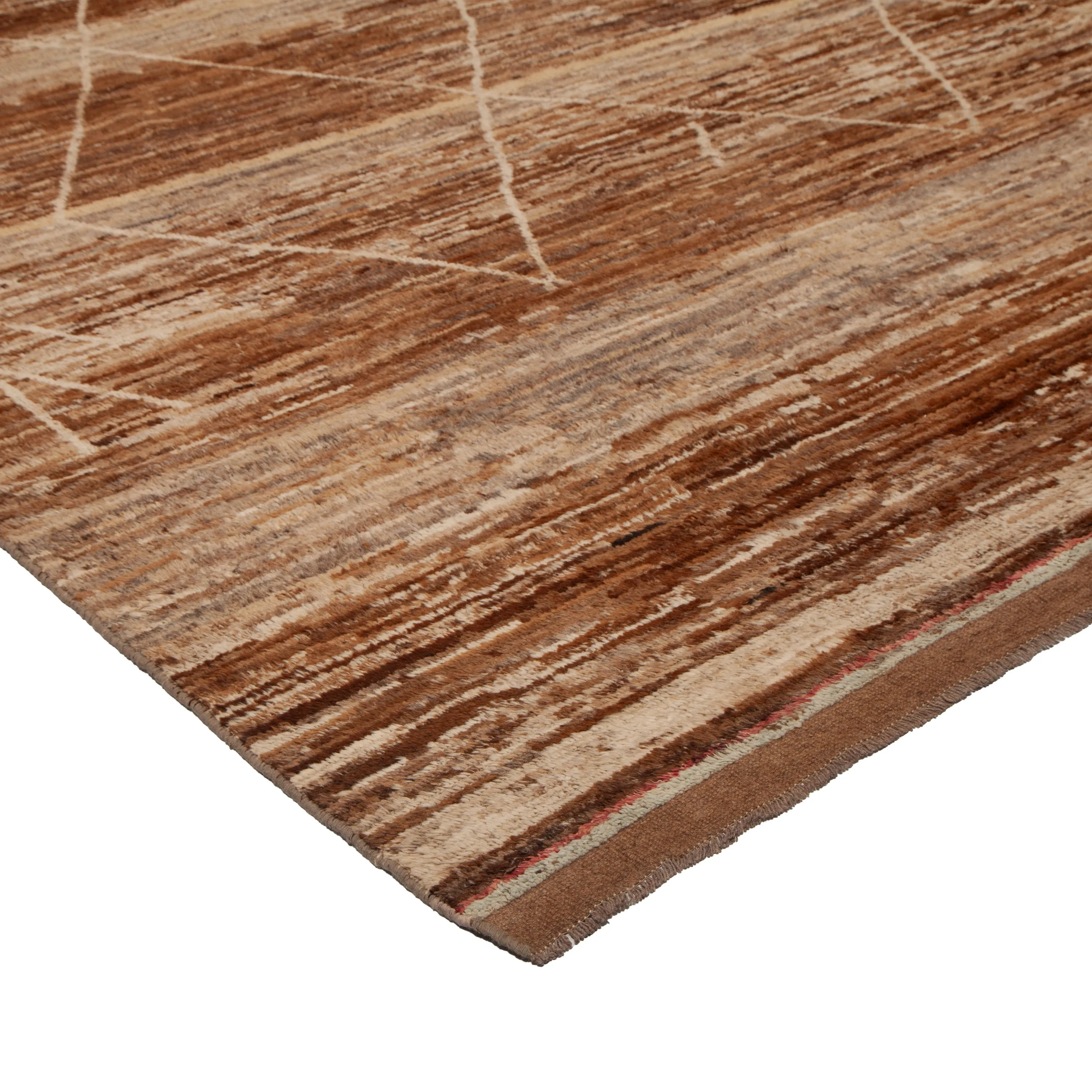 Brown Modern Wool Rug - 13' x 18'10''