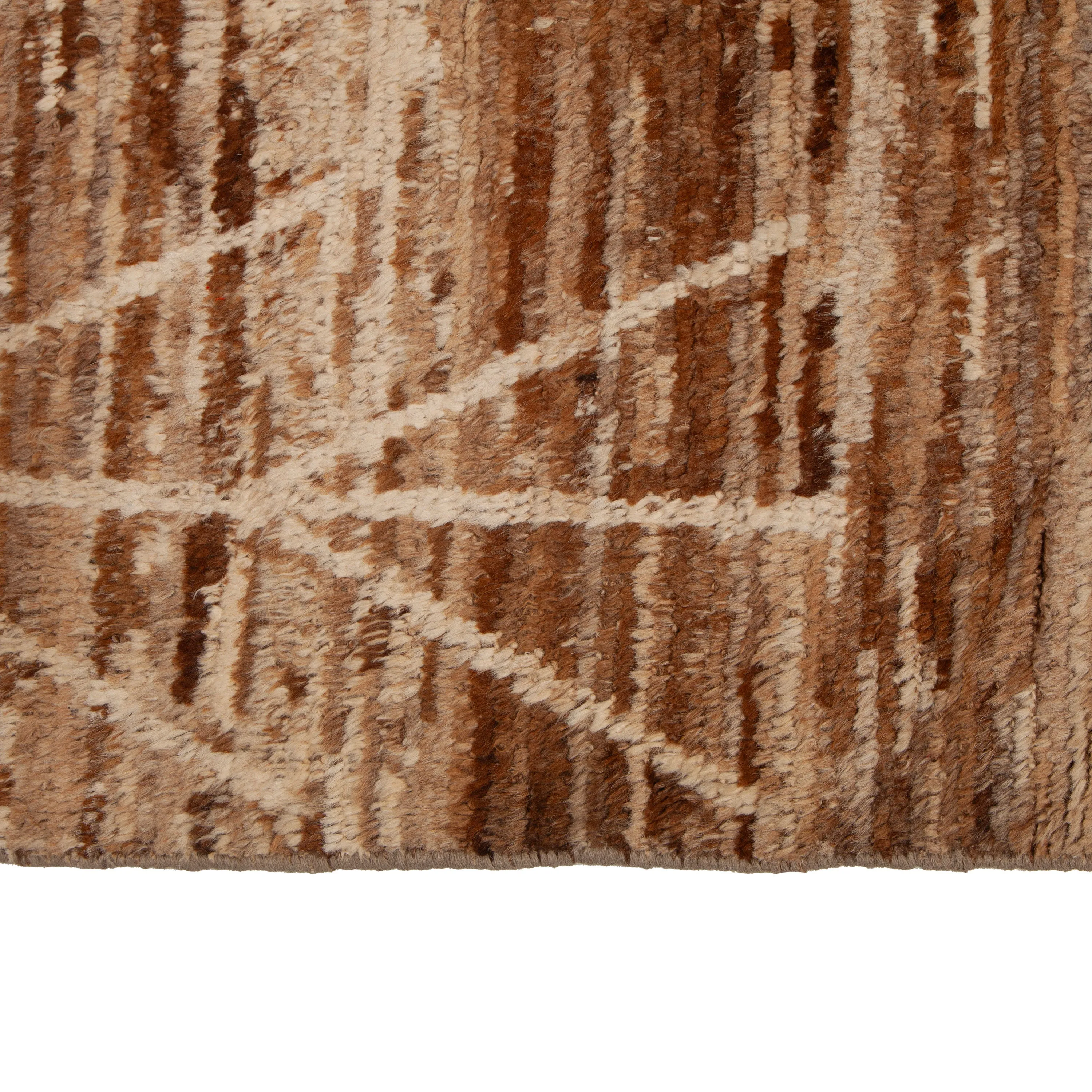 Brown Modern Wool Rug - 13' x 18'10''