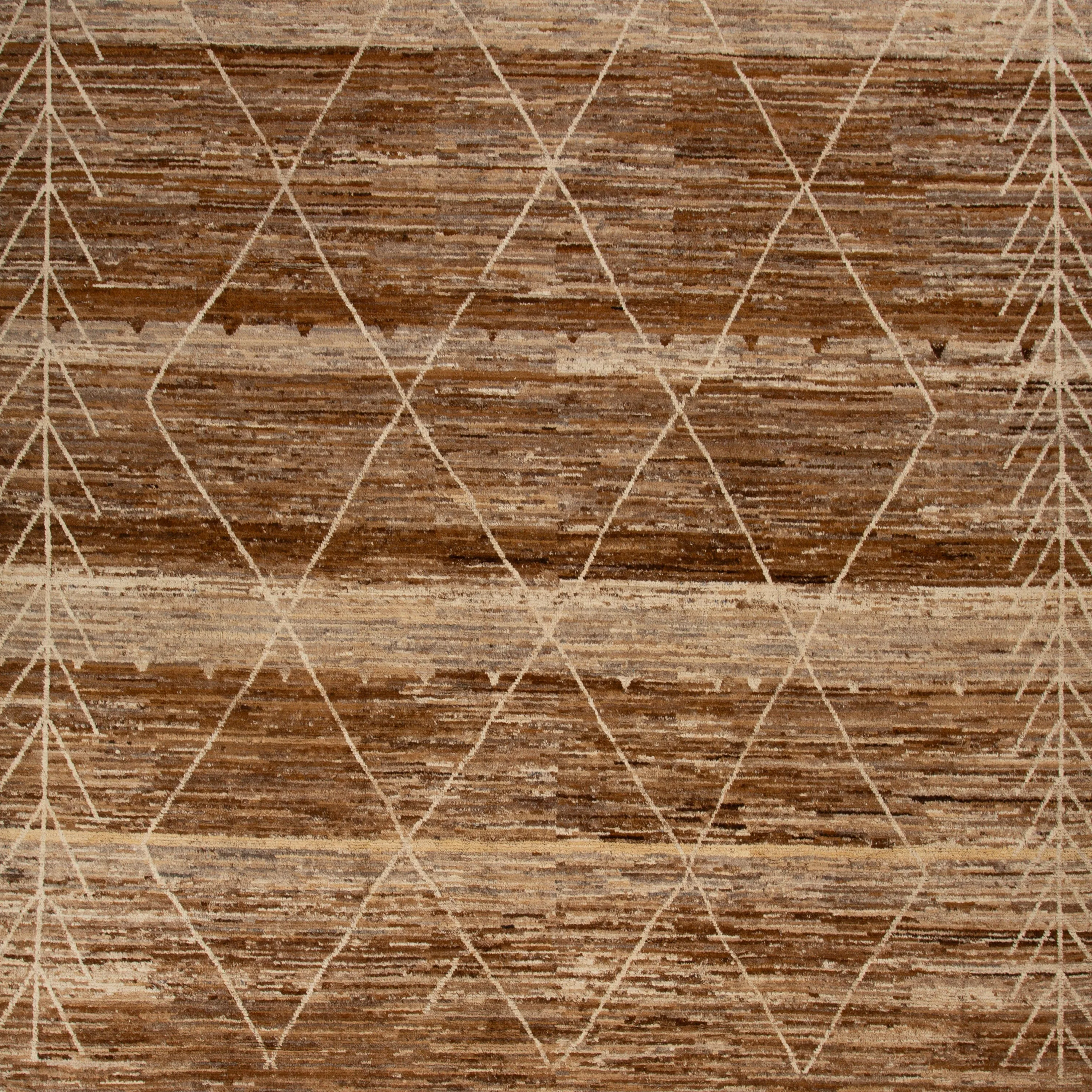 Brown Modern Wool Rug - 13' x 18'10''