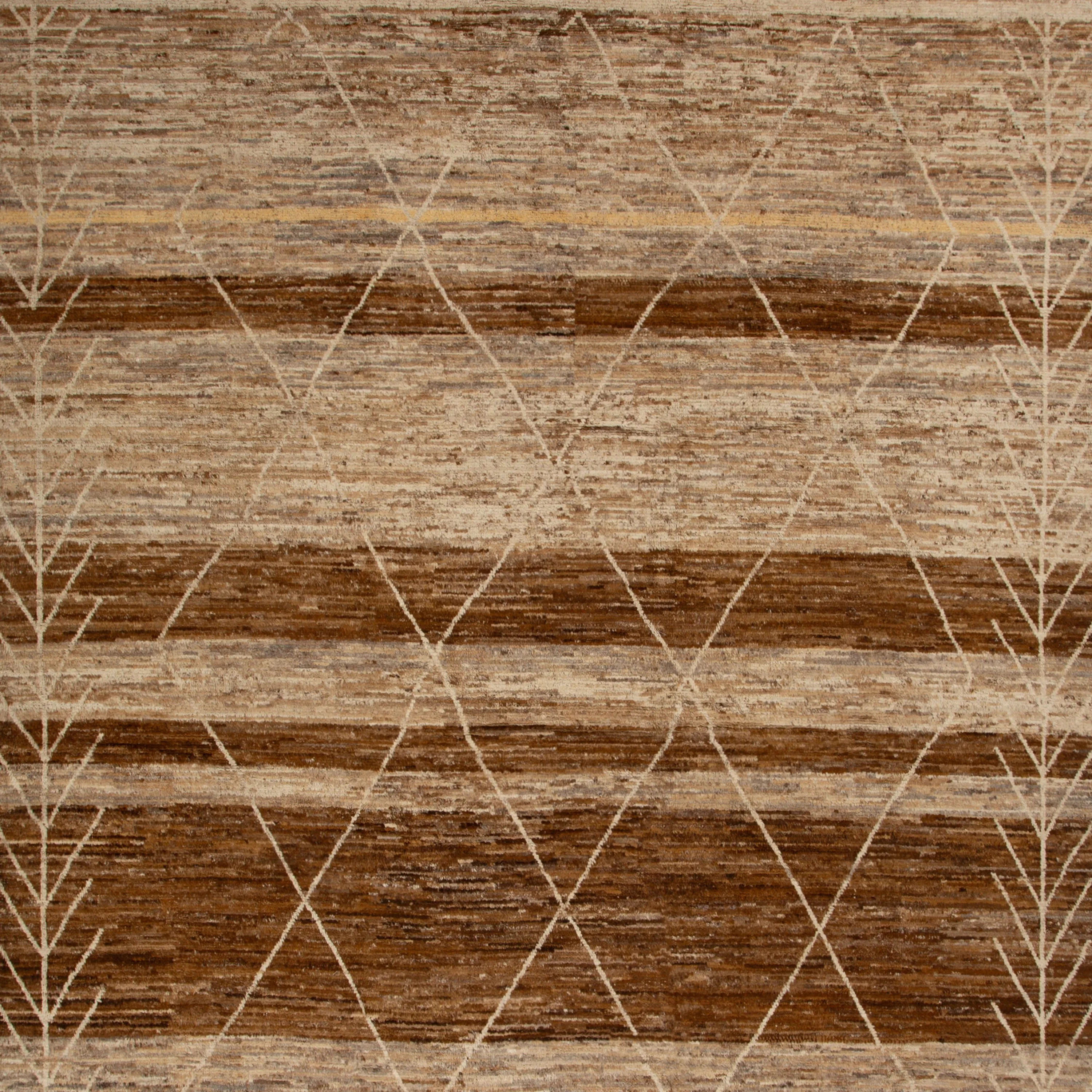 Brown Modern Wool Rug - 13' x 18'9''