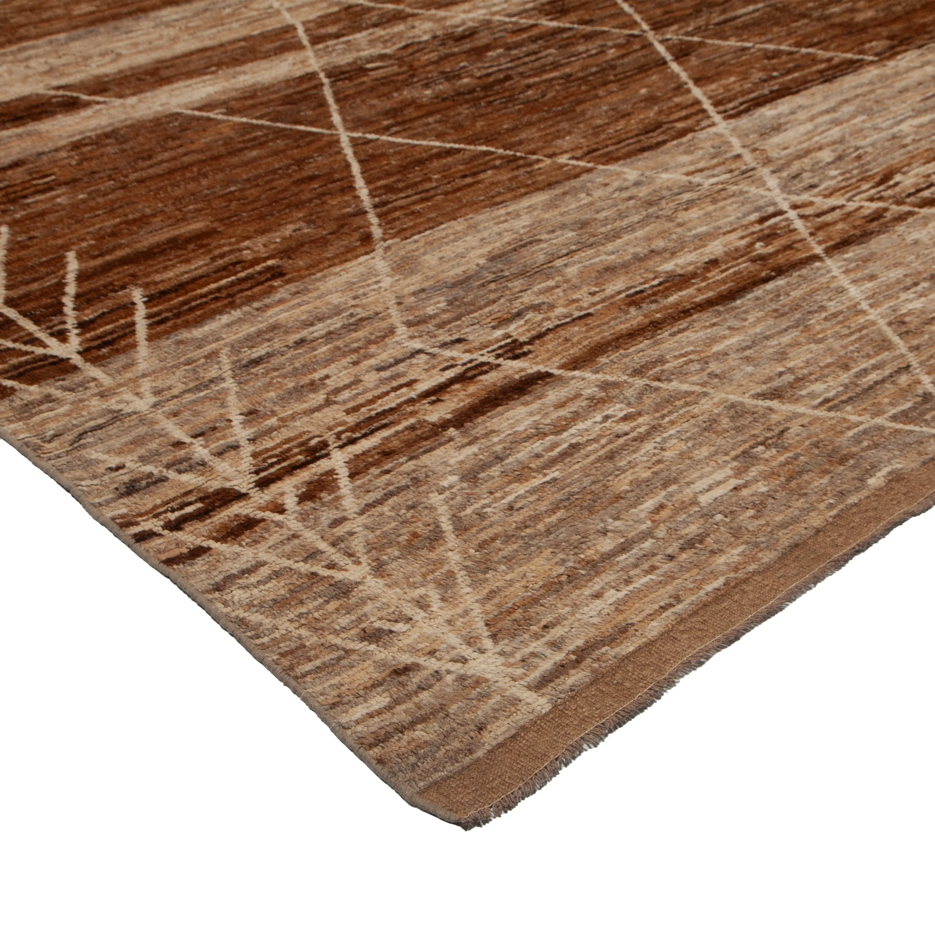Brown Modern Wool Rug - 13' x 18'9''