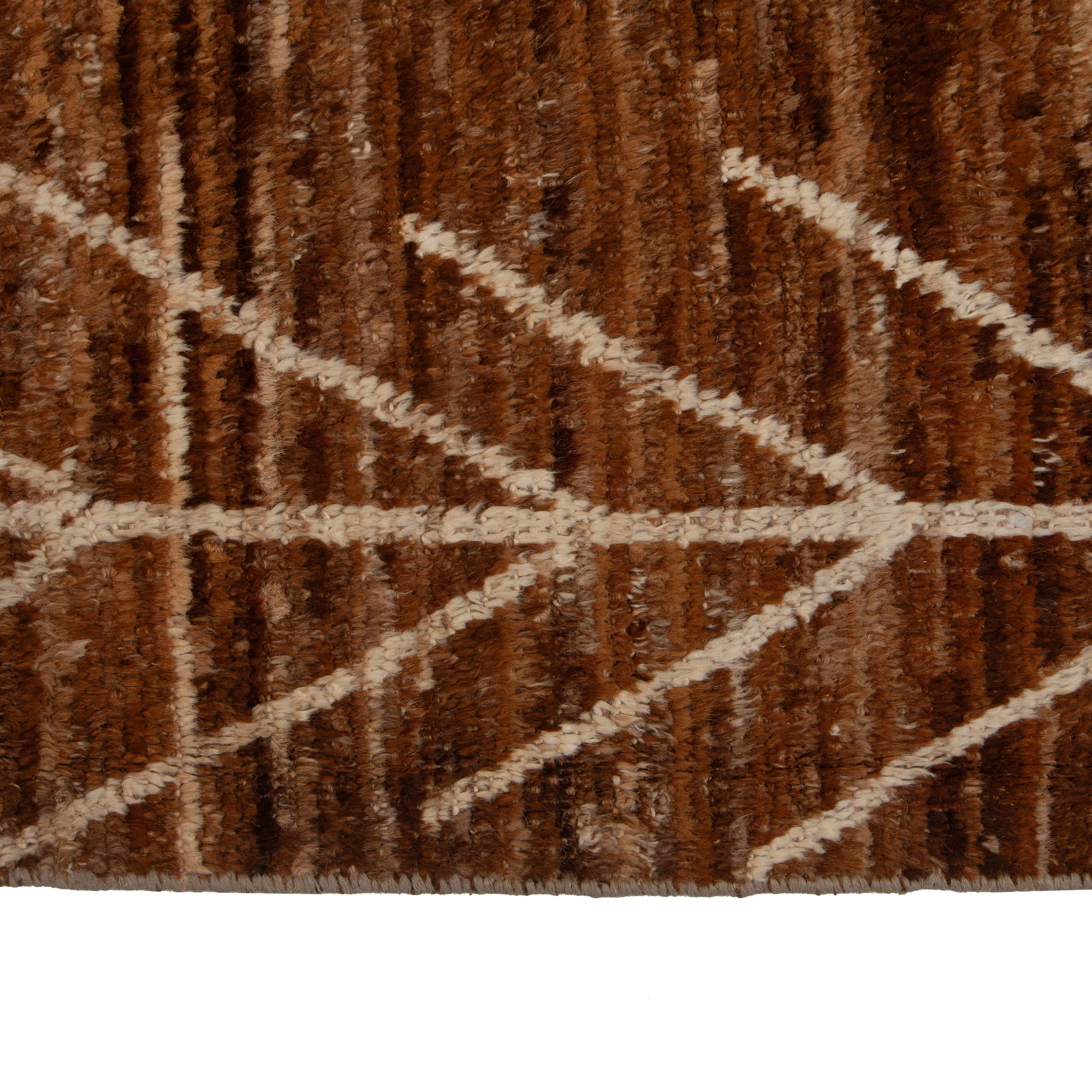 Brown Modern Wool Rug - 13' x 18'9''