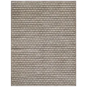 Brown Modern Wool Rug - 7'10" x 10'9"