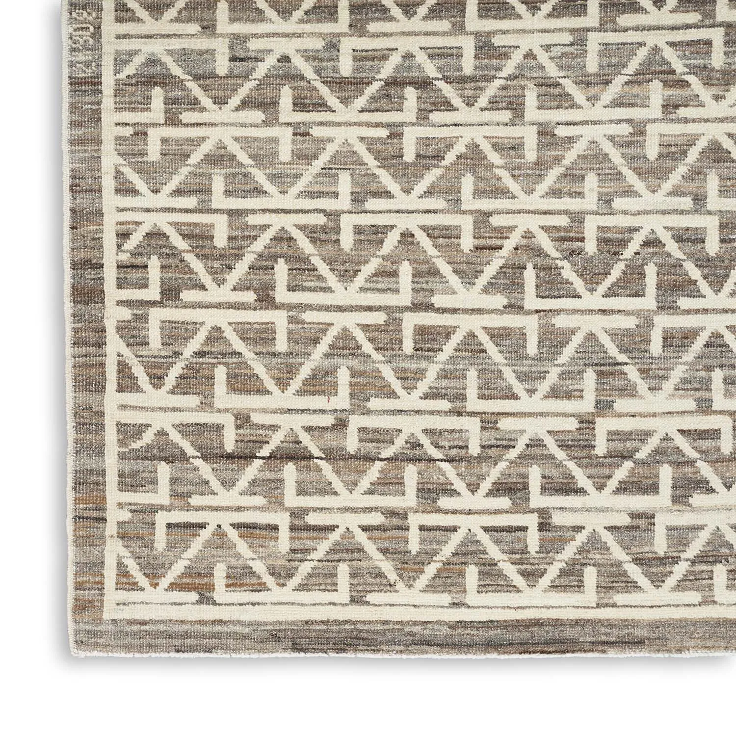 Brown Modern Wool Rug - 7'10" x 10'9"