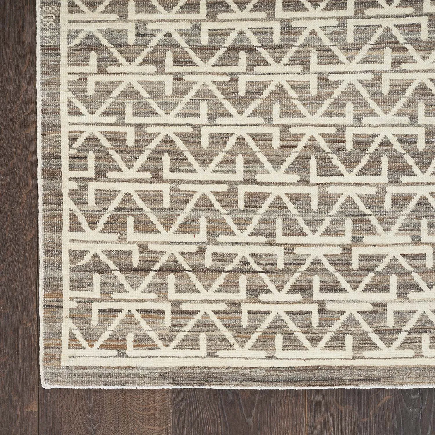 Brown Modern Wool Rug - 7'10" x 10'9"