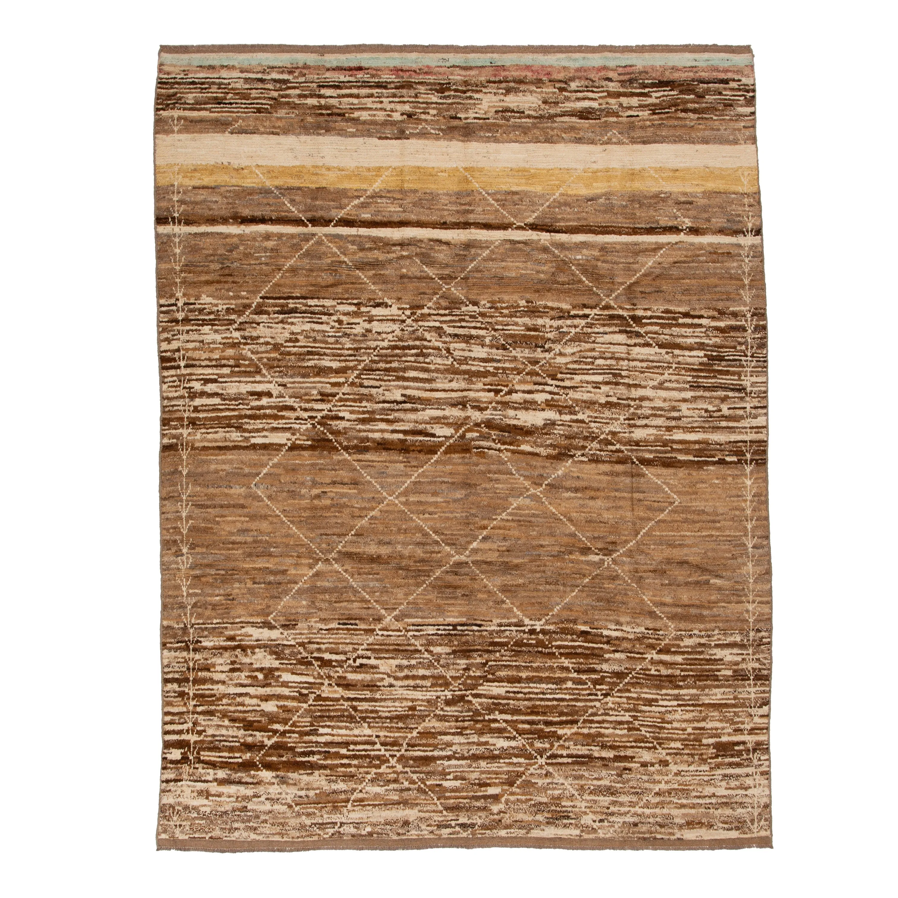 Brown Modern Wool Rug - 8'5'' x 10'9''
