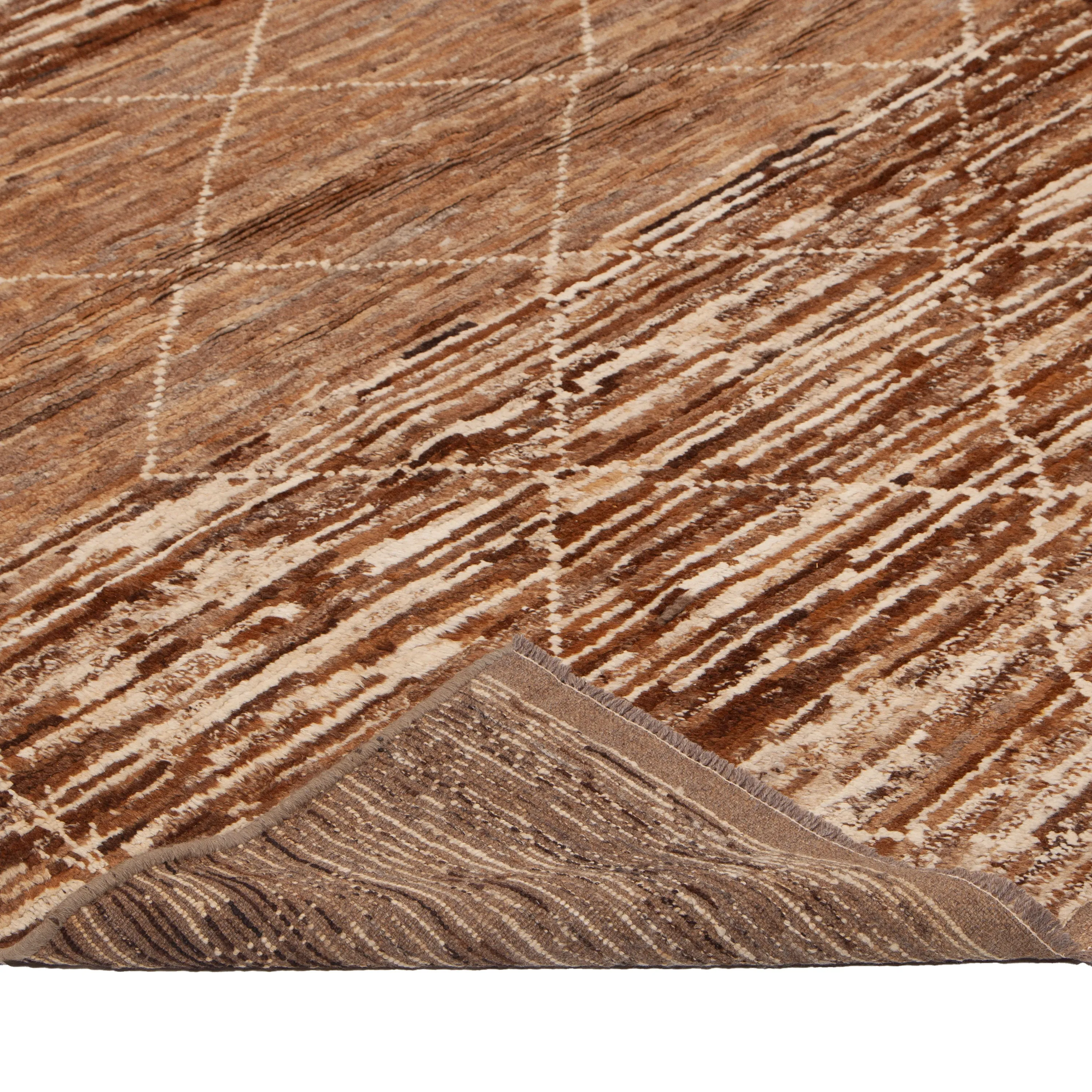 Brown Modern Wool Rug - 8'5'' x 10'9''