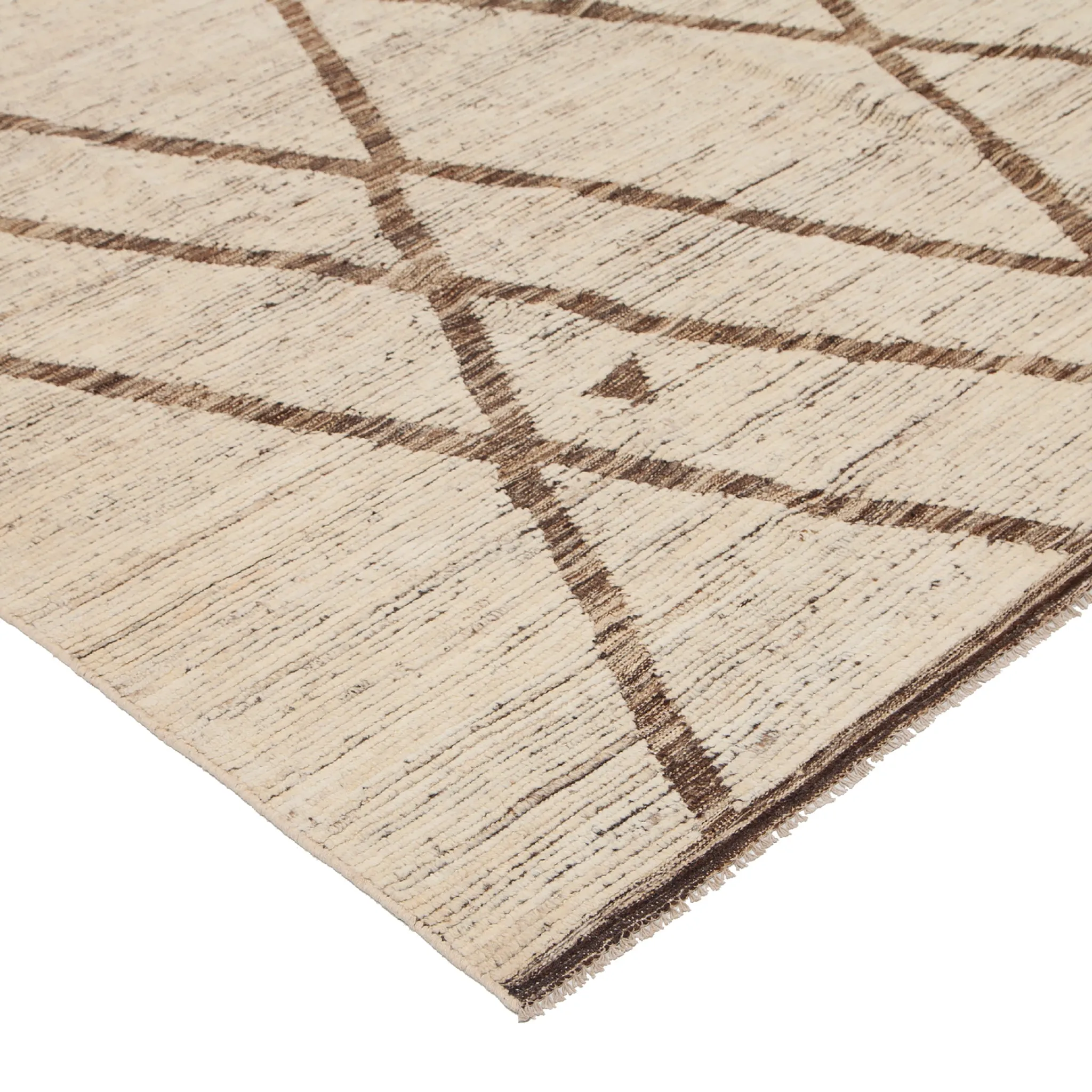 Brown Modern Wool Rug - 9'8'' x 12'11''
