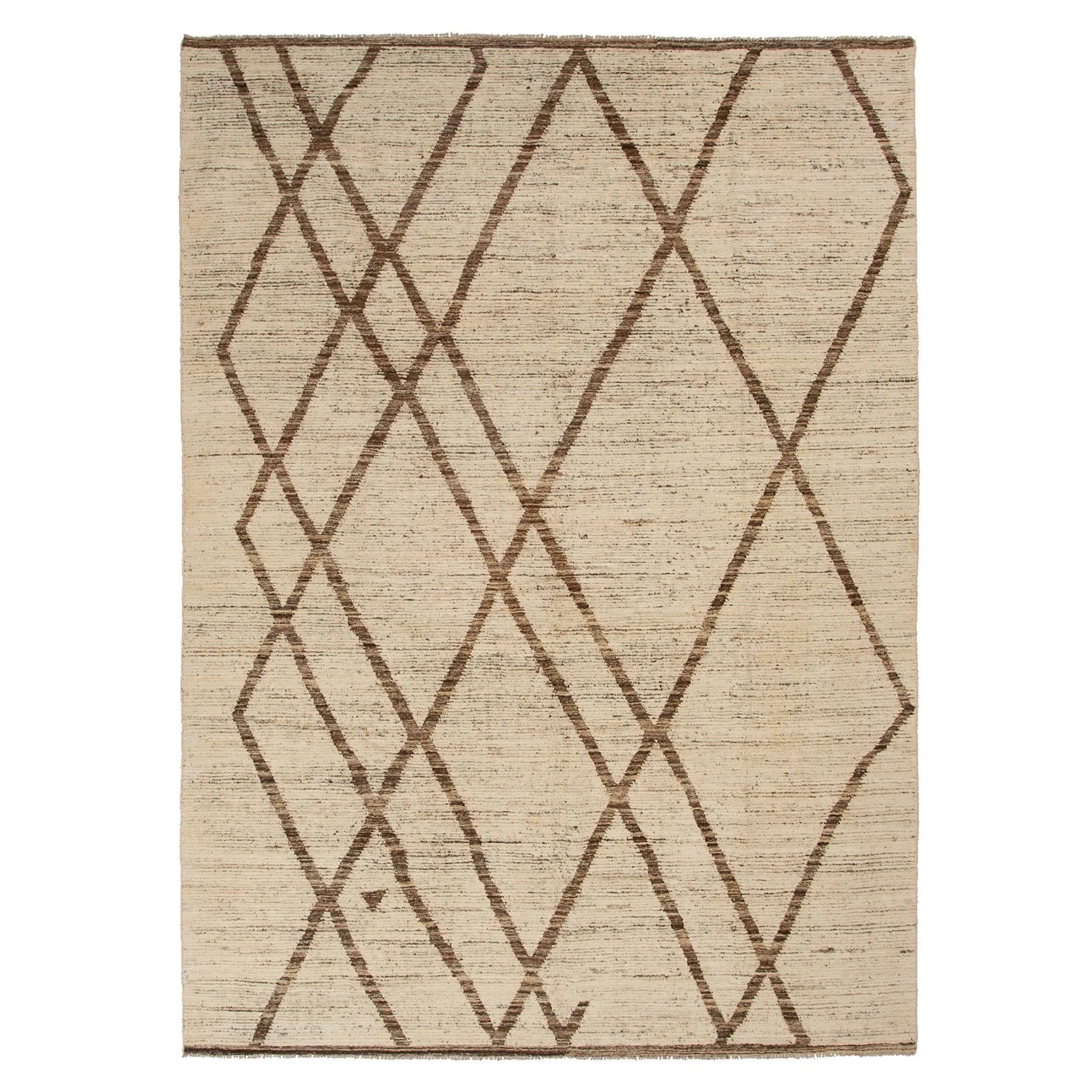 Brown Modern Wool Rug - 9'8'' x 12'11''