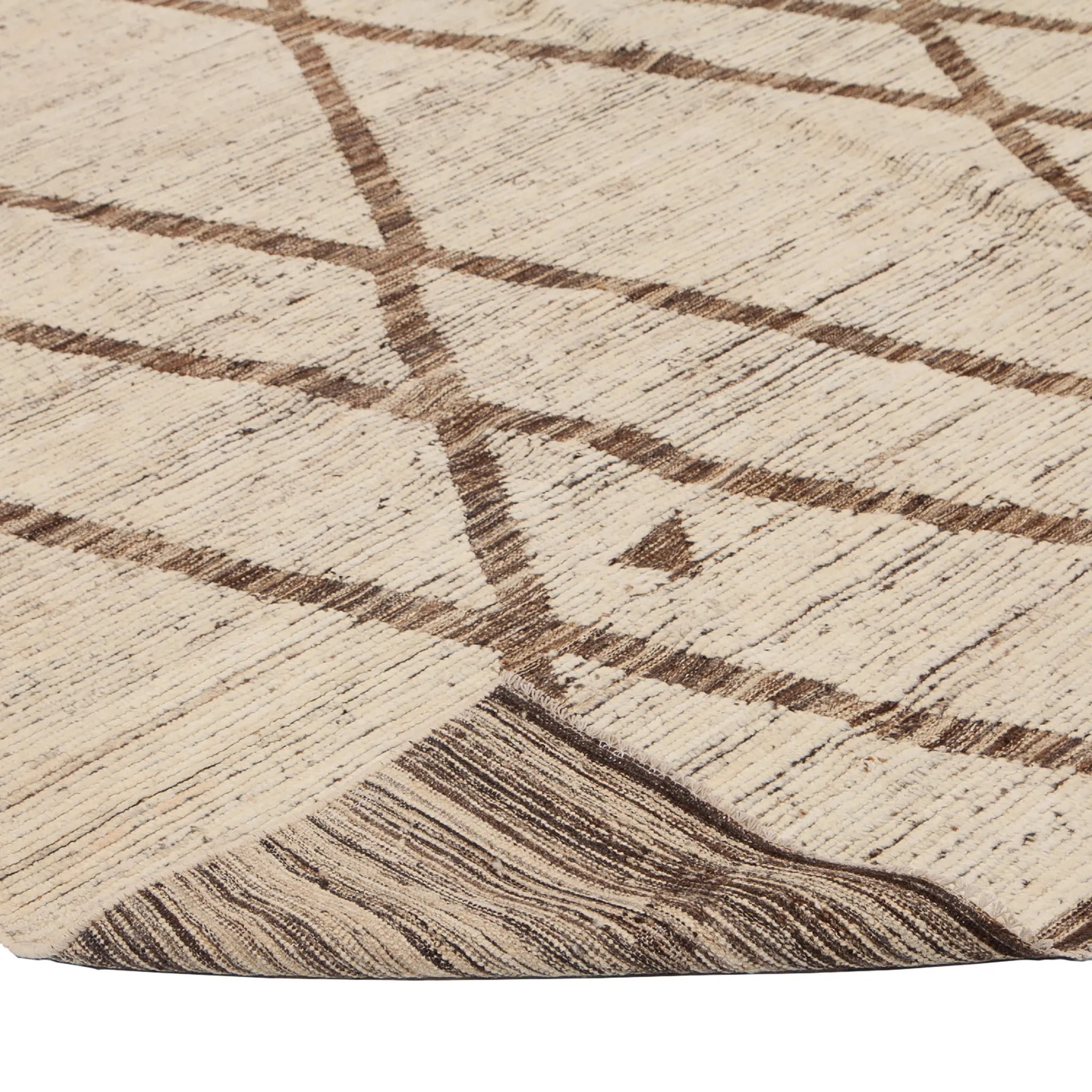 Brown Modern Wool Rug - 9'8'' x 12'11''