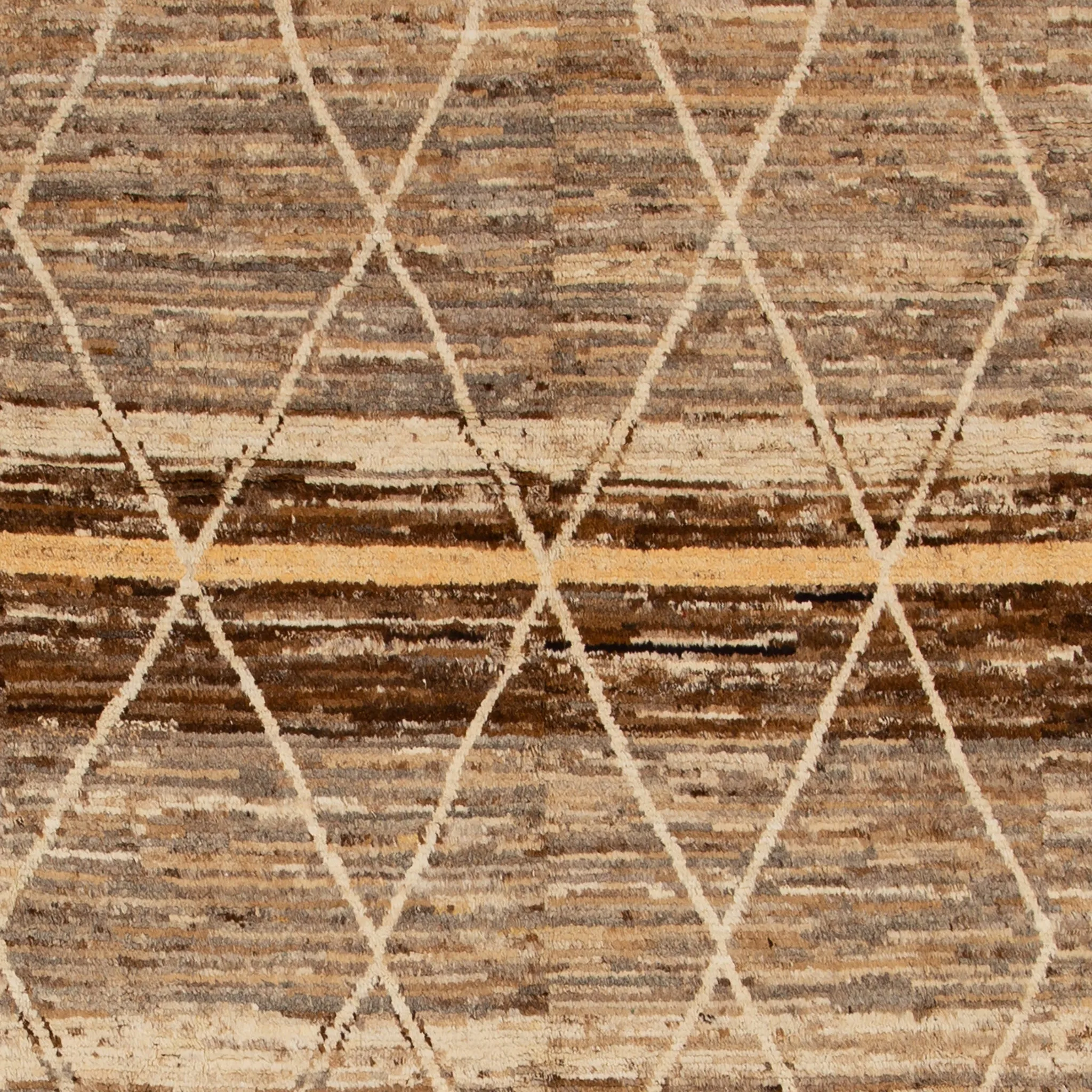 Brown Modern Wool Rug - 9'9'' x 12'5''