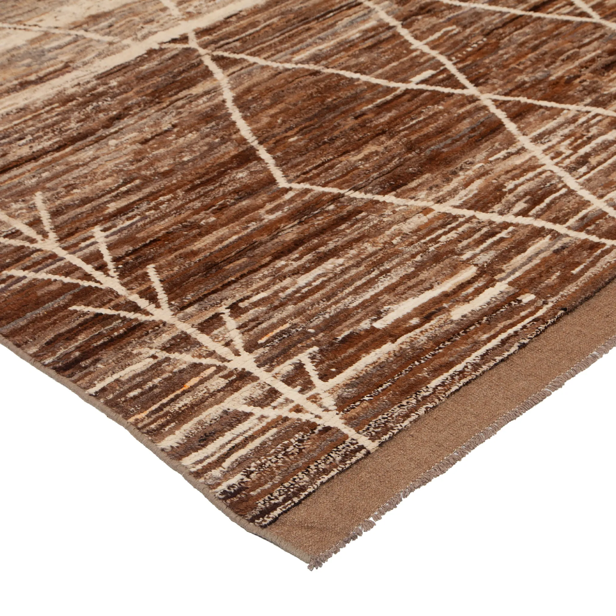Brown Modern Wool Rug - 9'9'' x 12'5''