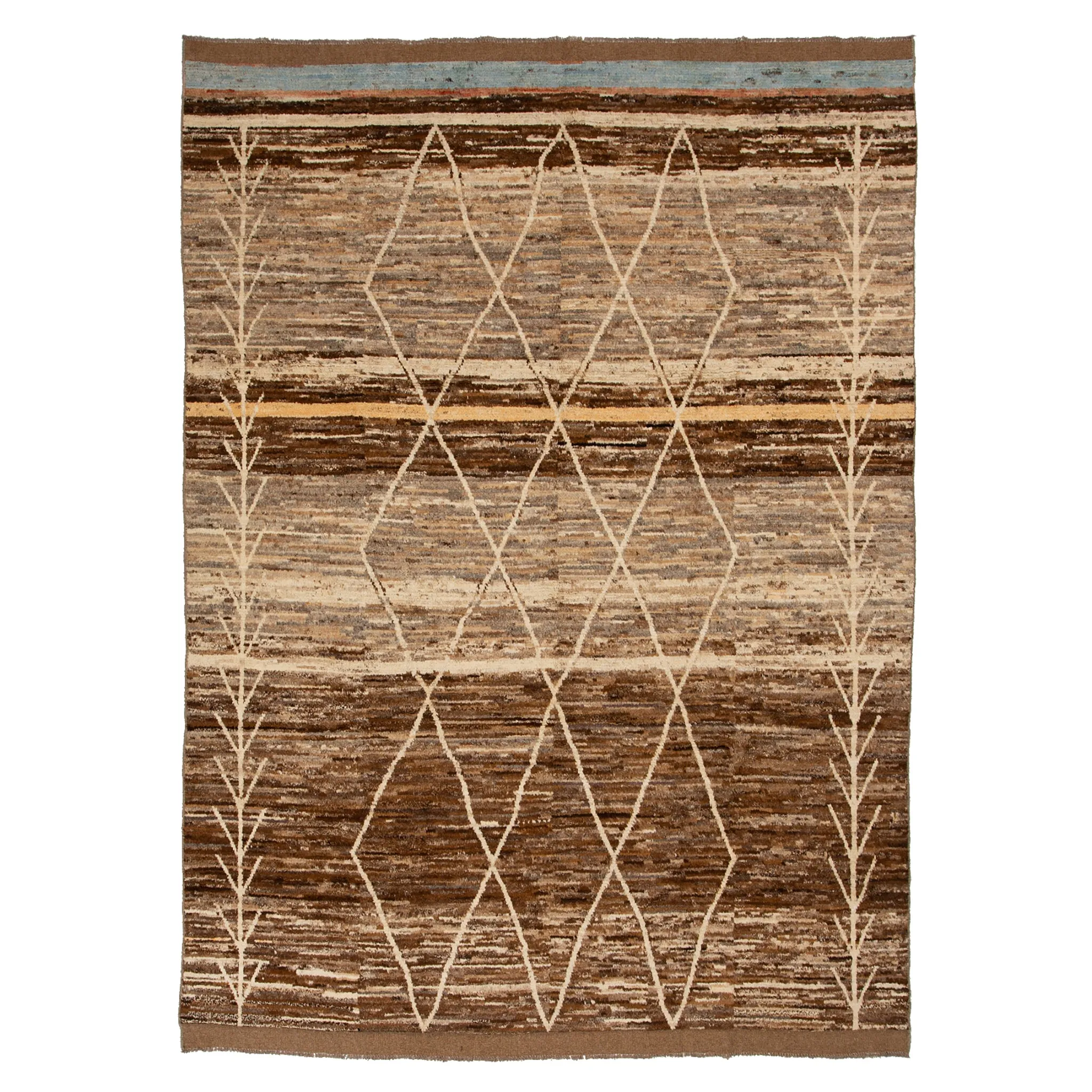 Brown Modern Wool Rug - 9'9'' x 12'5''
