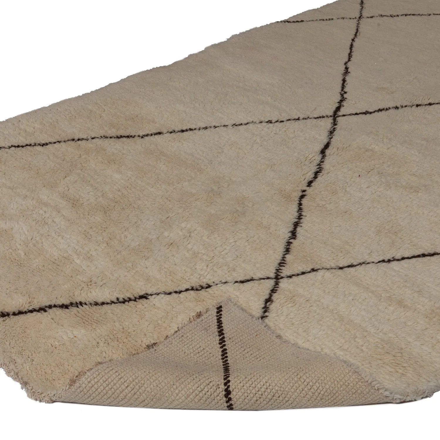 Brown Moroccan Wool Rug - 6' x 12'8