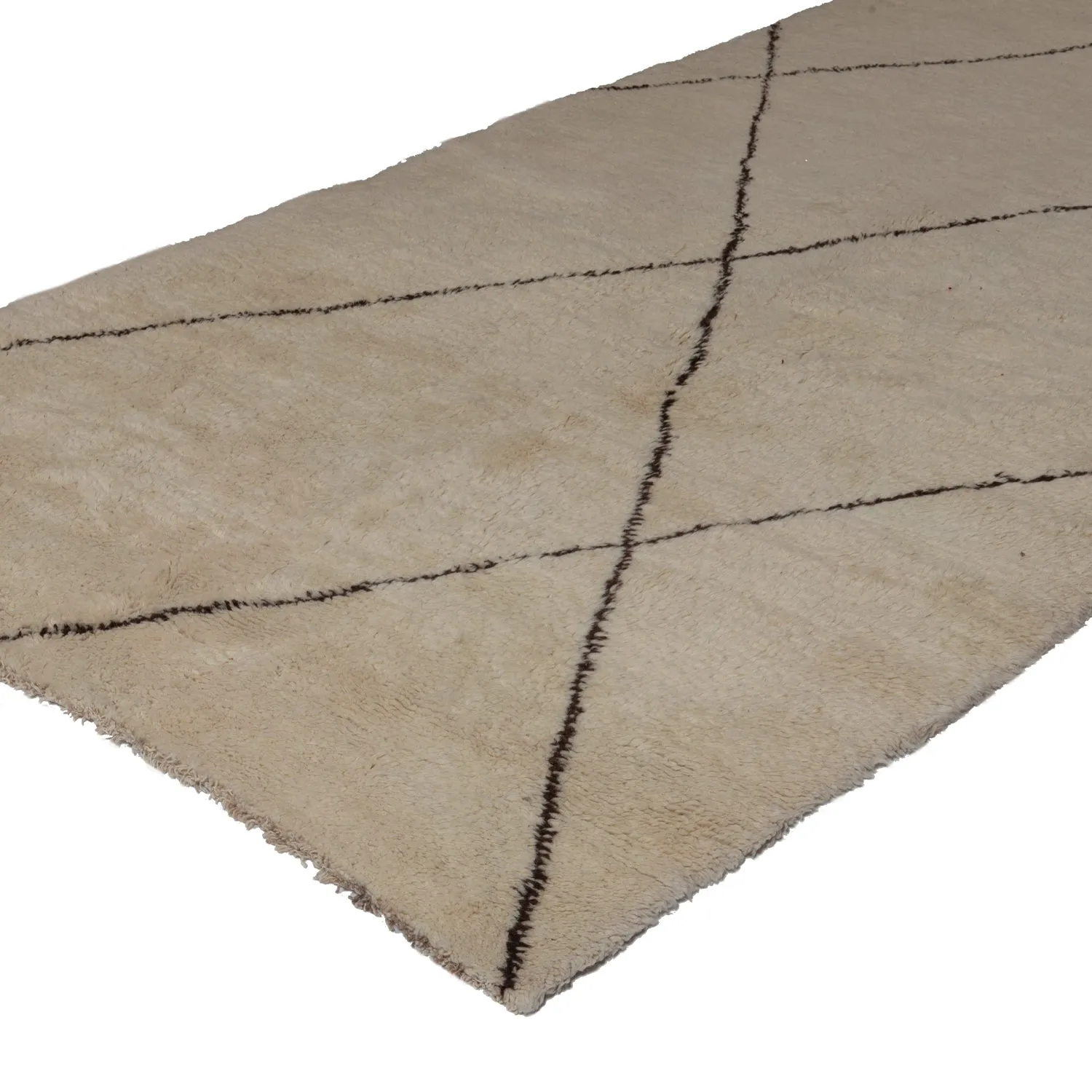 Brown Moroccan Wool Rug - 6' x 12'8