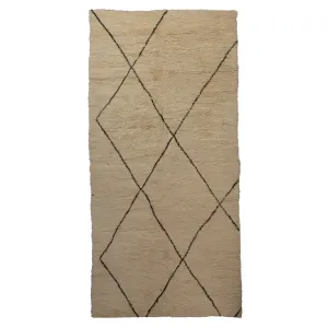 Brown Moroccan Wool Rug - 6' x 12'8