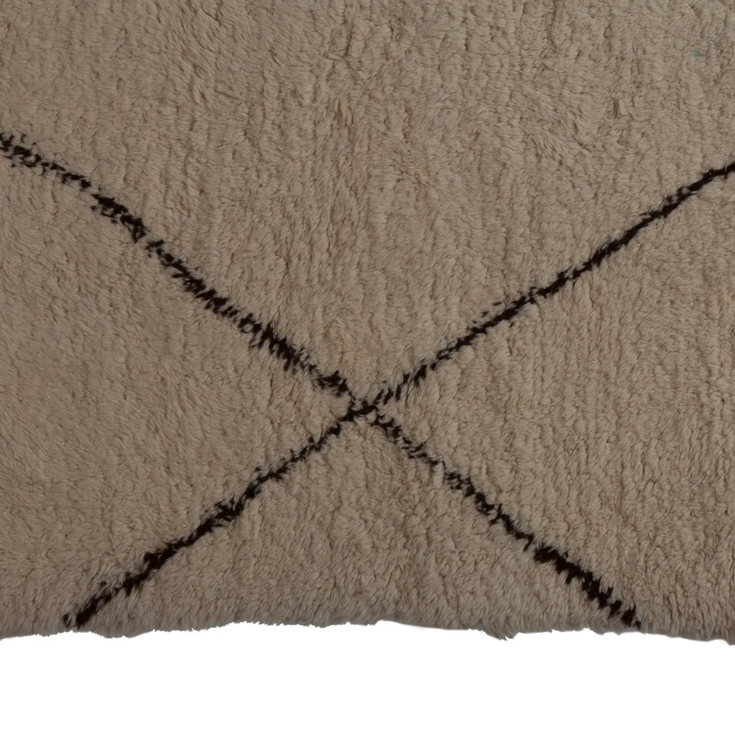 Brown Moroccan Wool Rug - 6' x 12'8