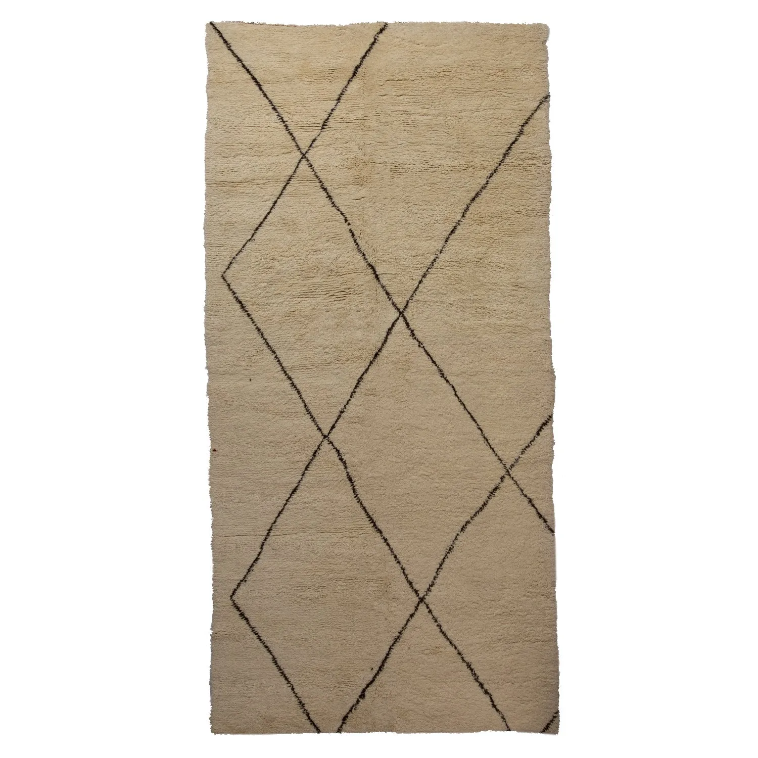 Brown Moroccan Wool Rug - 6' x 12'8
